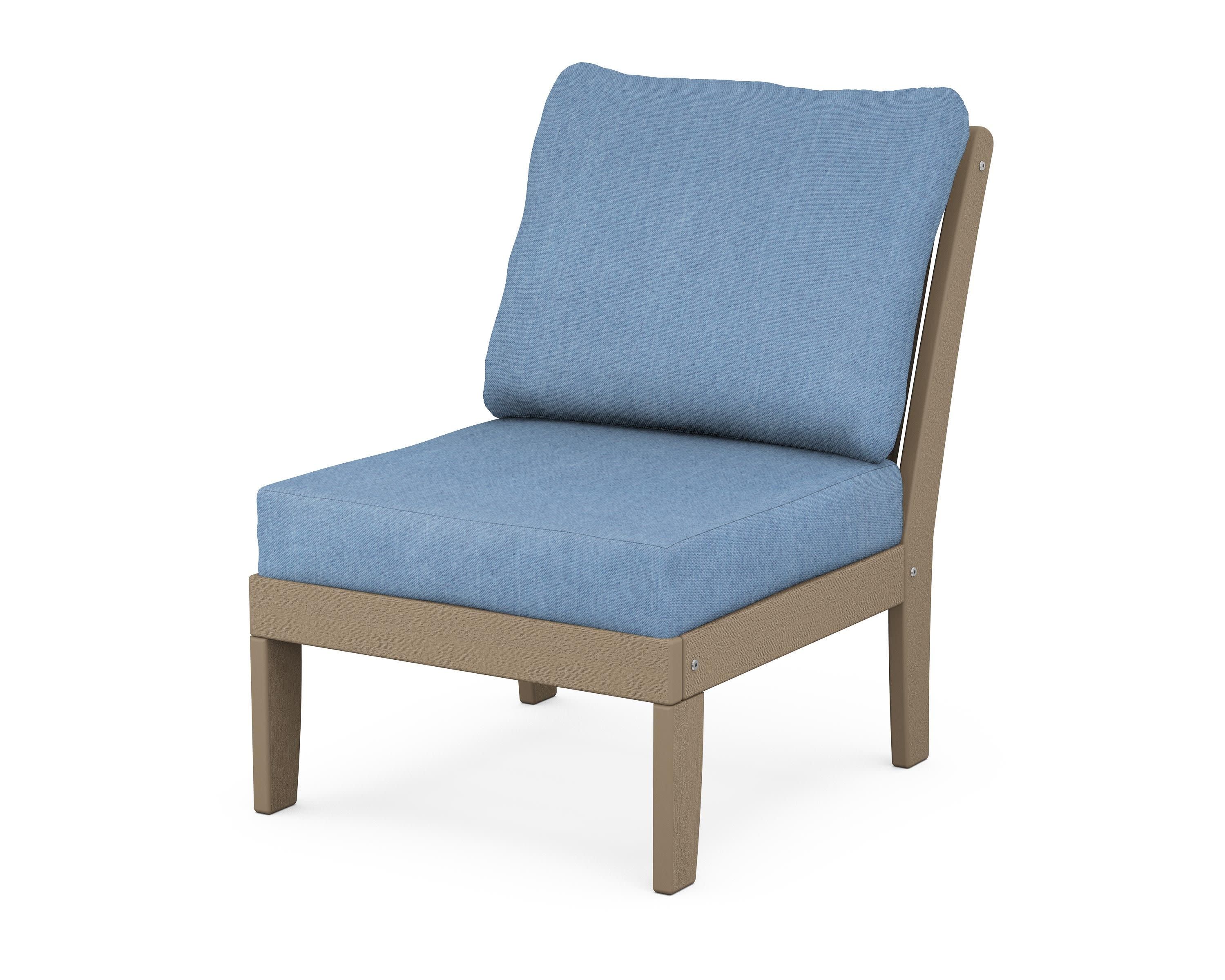 Braxton Modular Armless Chair in Vintage Sahara / Sky Blue
