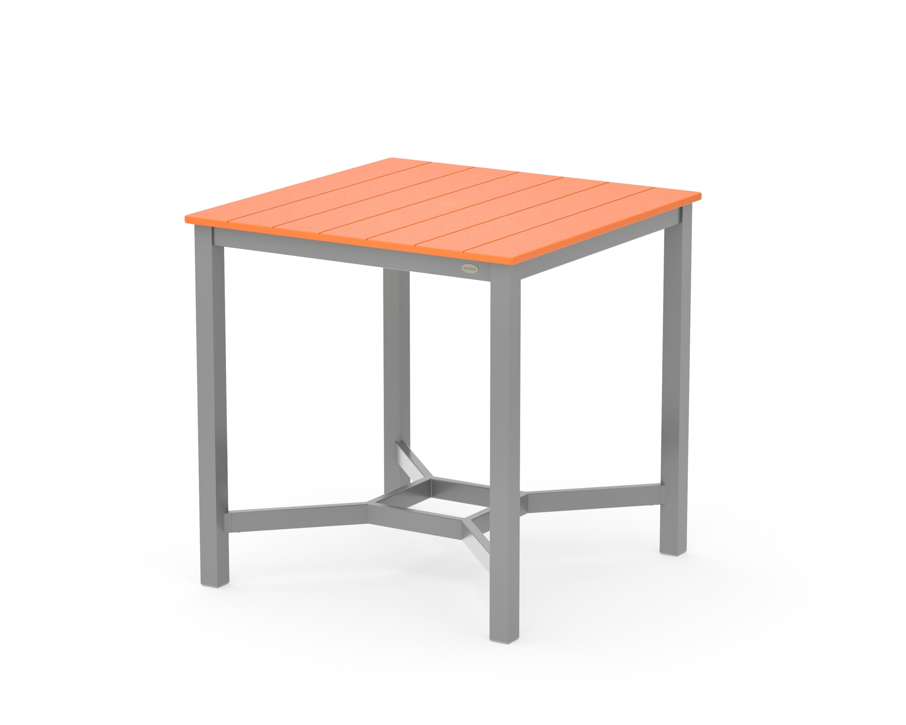 Main Street 36 x 36 Counter Table in Silver / Tangerine