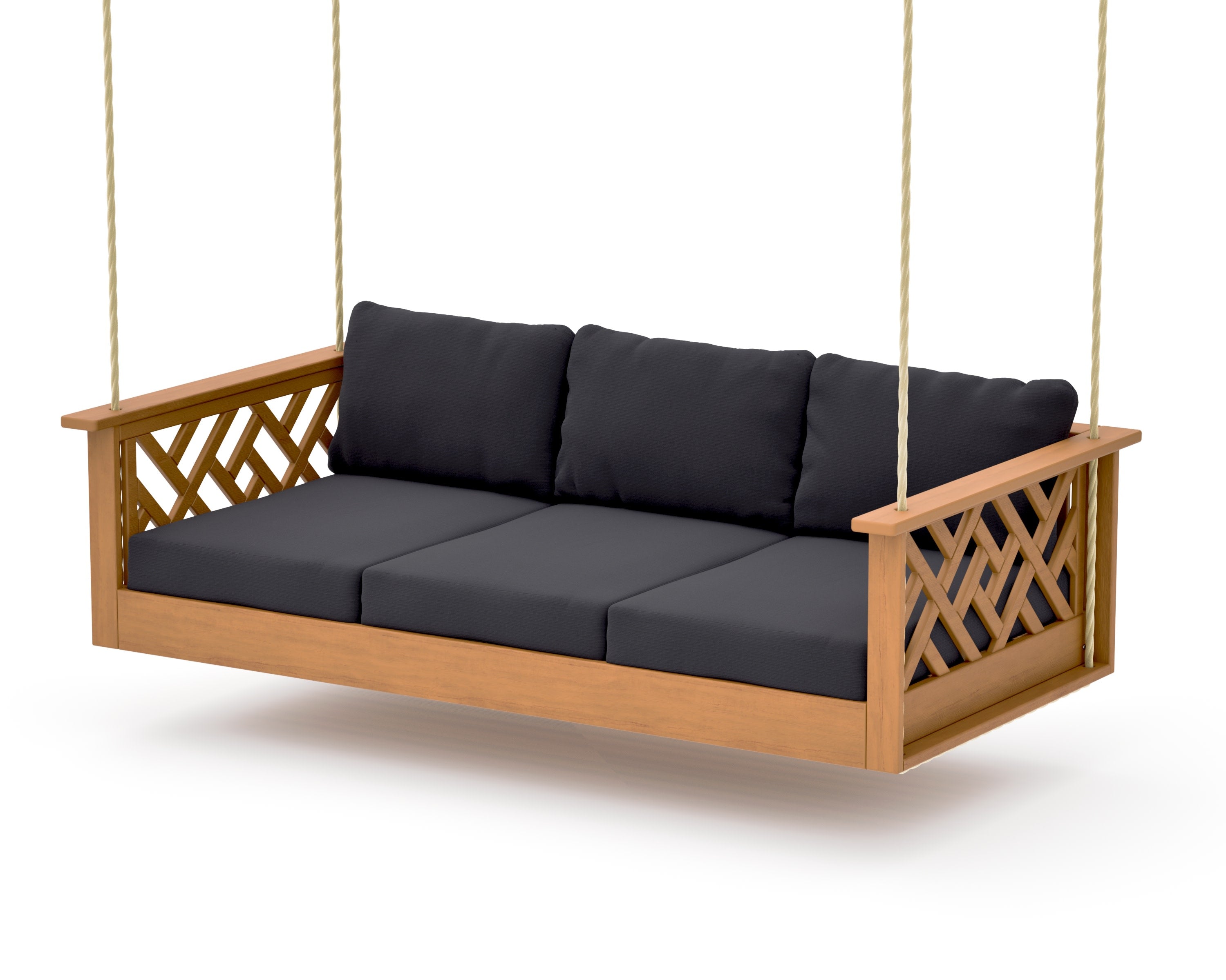 Chippendale Daybed Swing in Natural / Midnight Linen