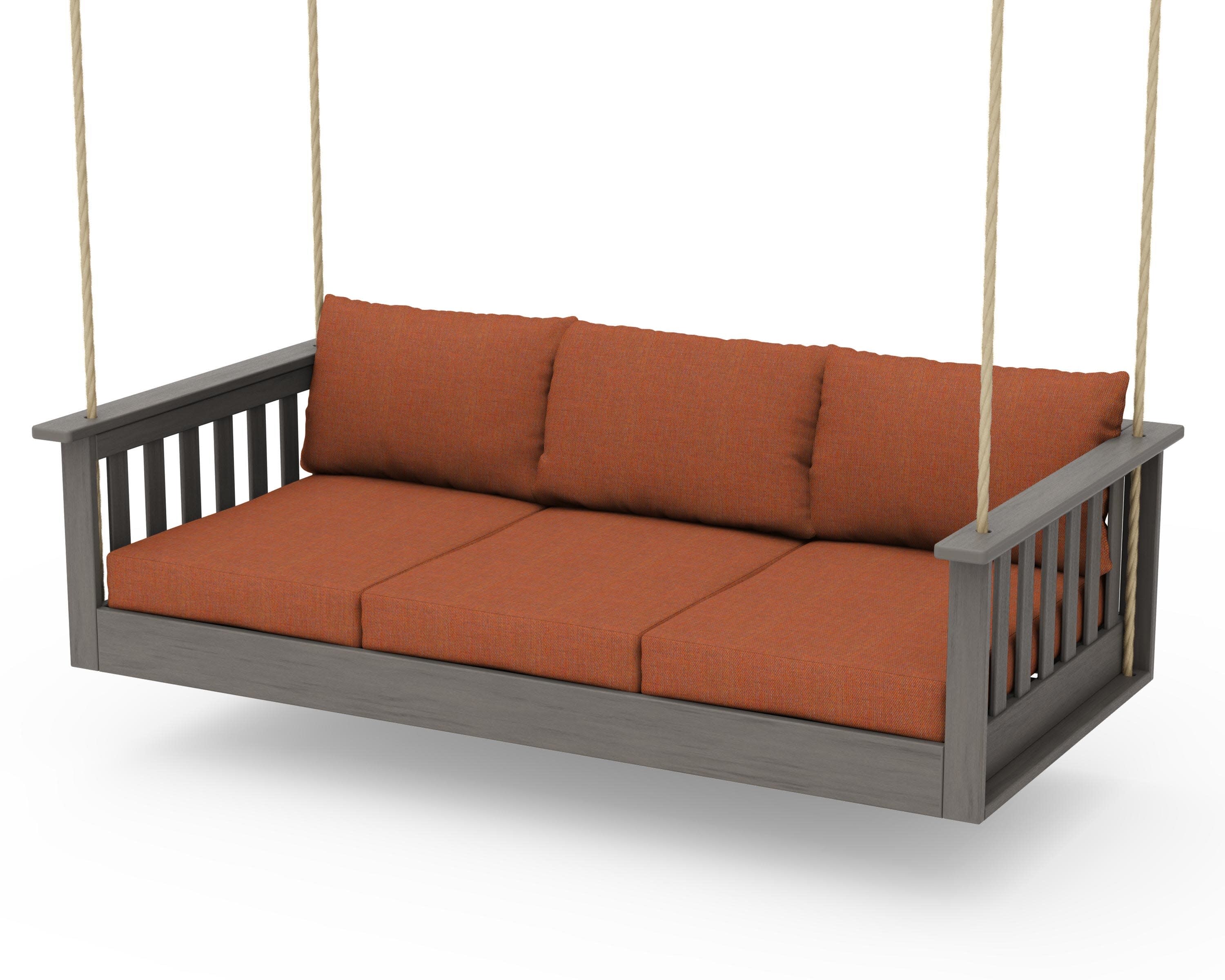 Vineyard Daybed Swing in Driftwood / Play Adobe