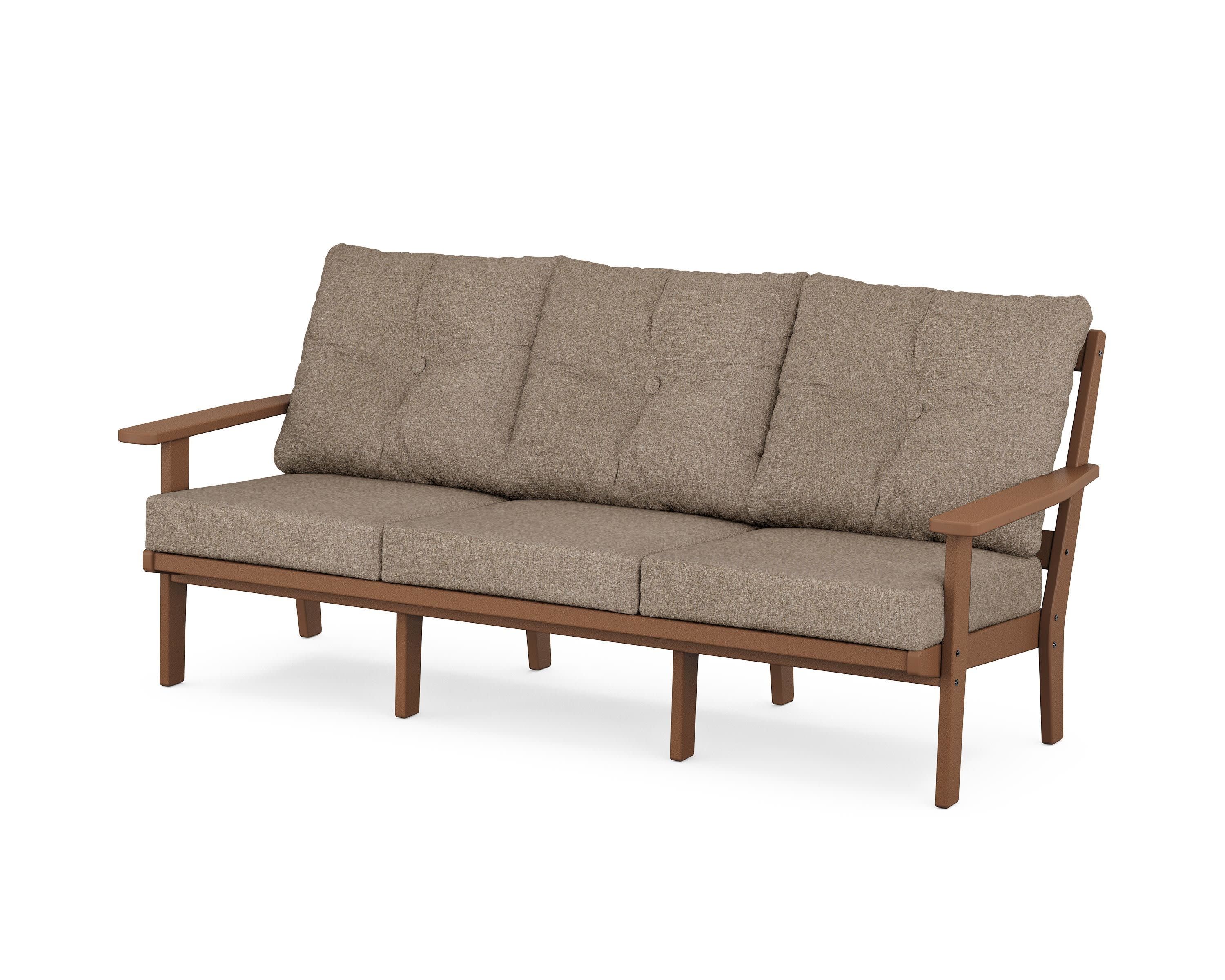 PrairieDeep Seating Sofa in Teak / Spiced Burlap