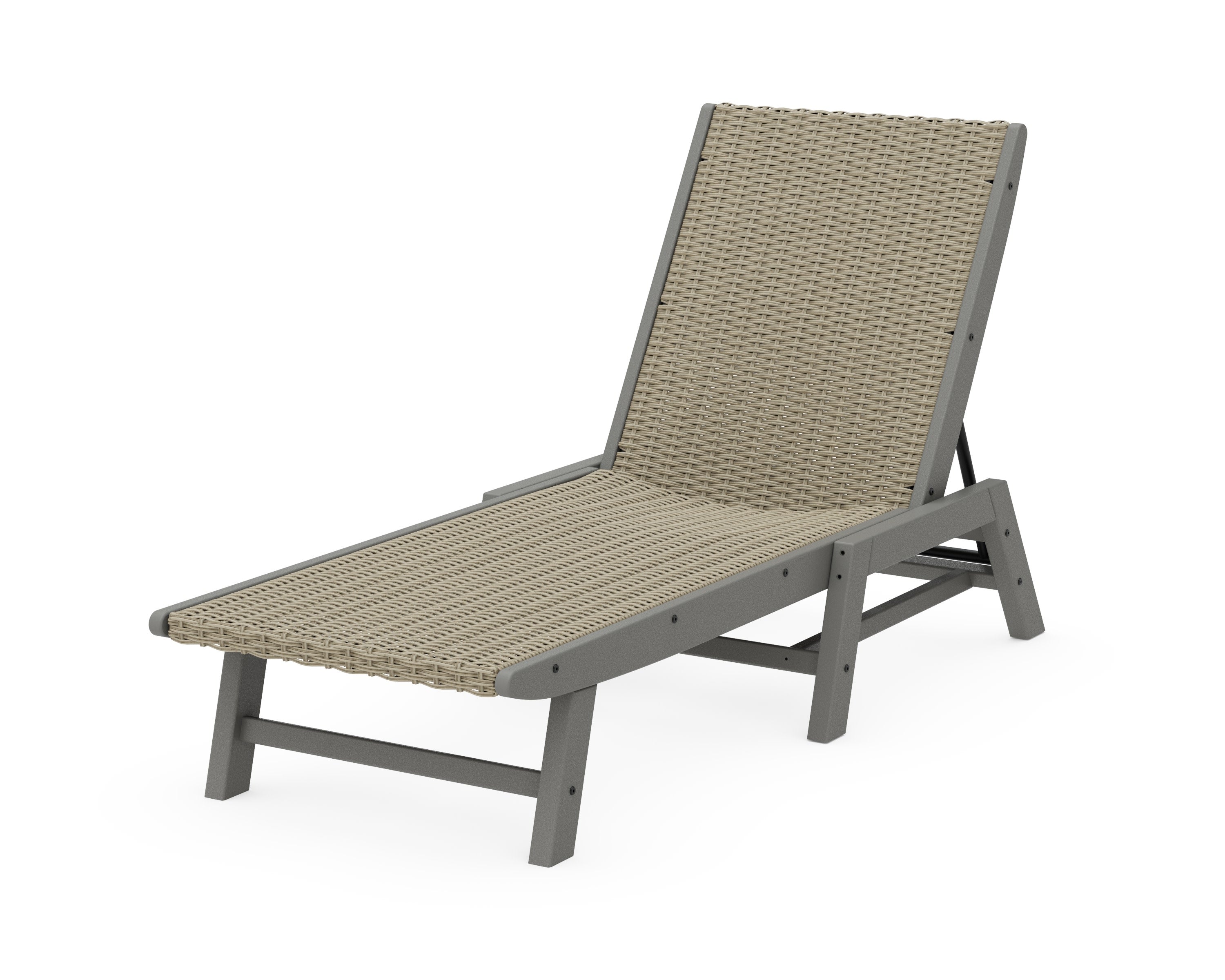 Coastal Woven Chaise in Slate Grey / Dune Grass