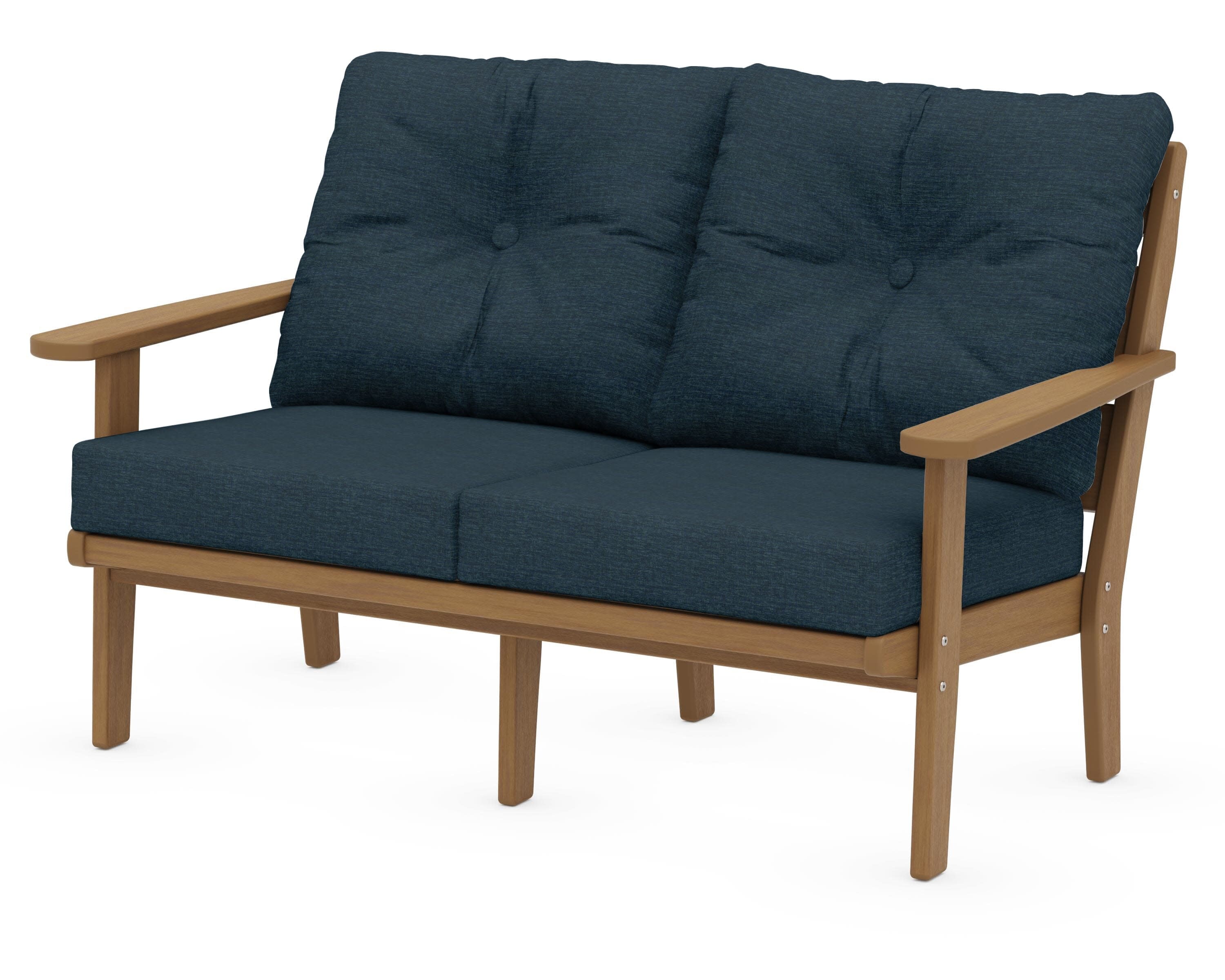 Lakeside Deep Seating Loveseat in Natural / Platform Indigo