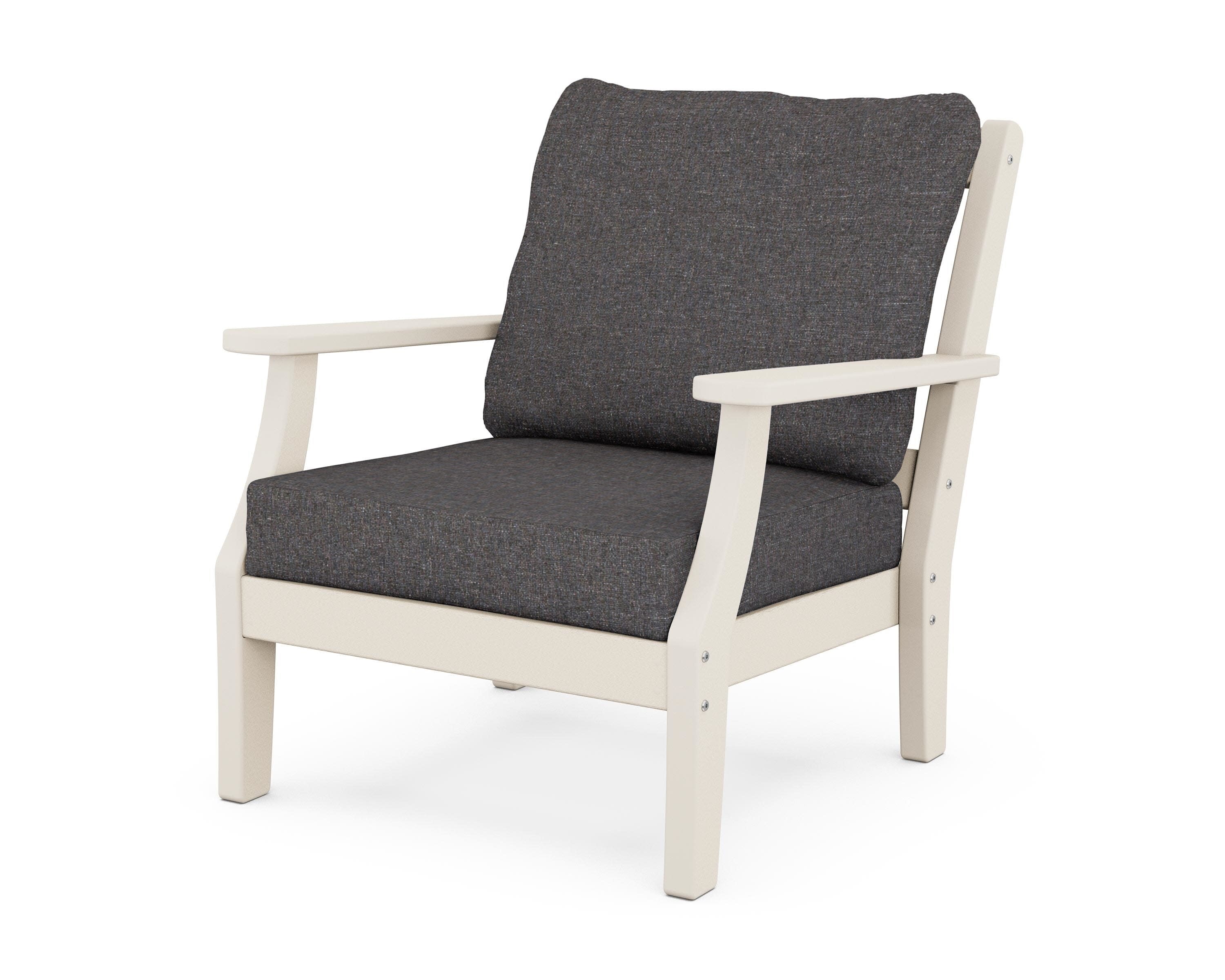 Chinoiserie Deep Seating Chair in Sand / Ash Charcoal