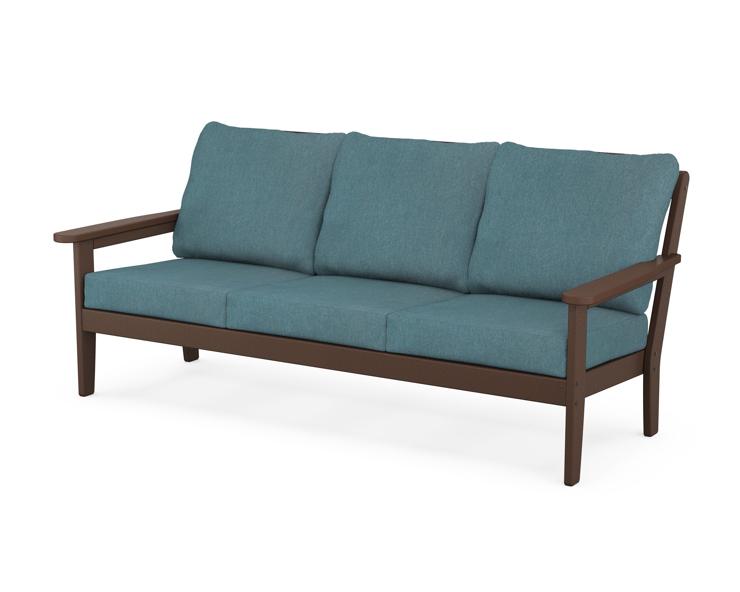 Cottage Deep Seating Sofa in Mahogany / Ocean Teal