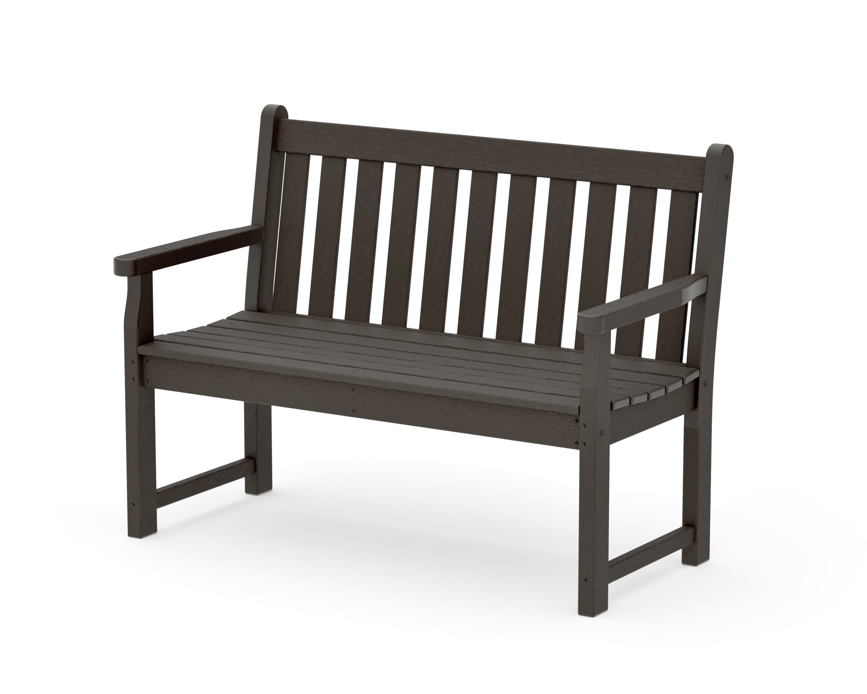 Traditional Garden 48" Bench in Vintage Coffee