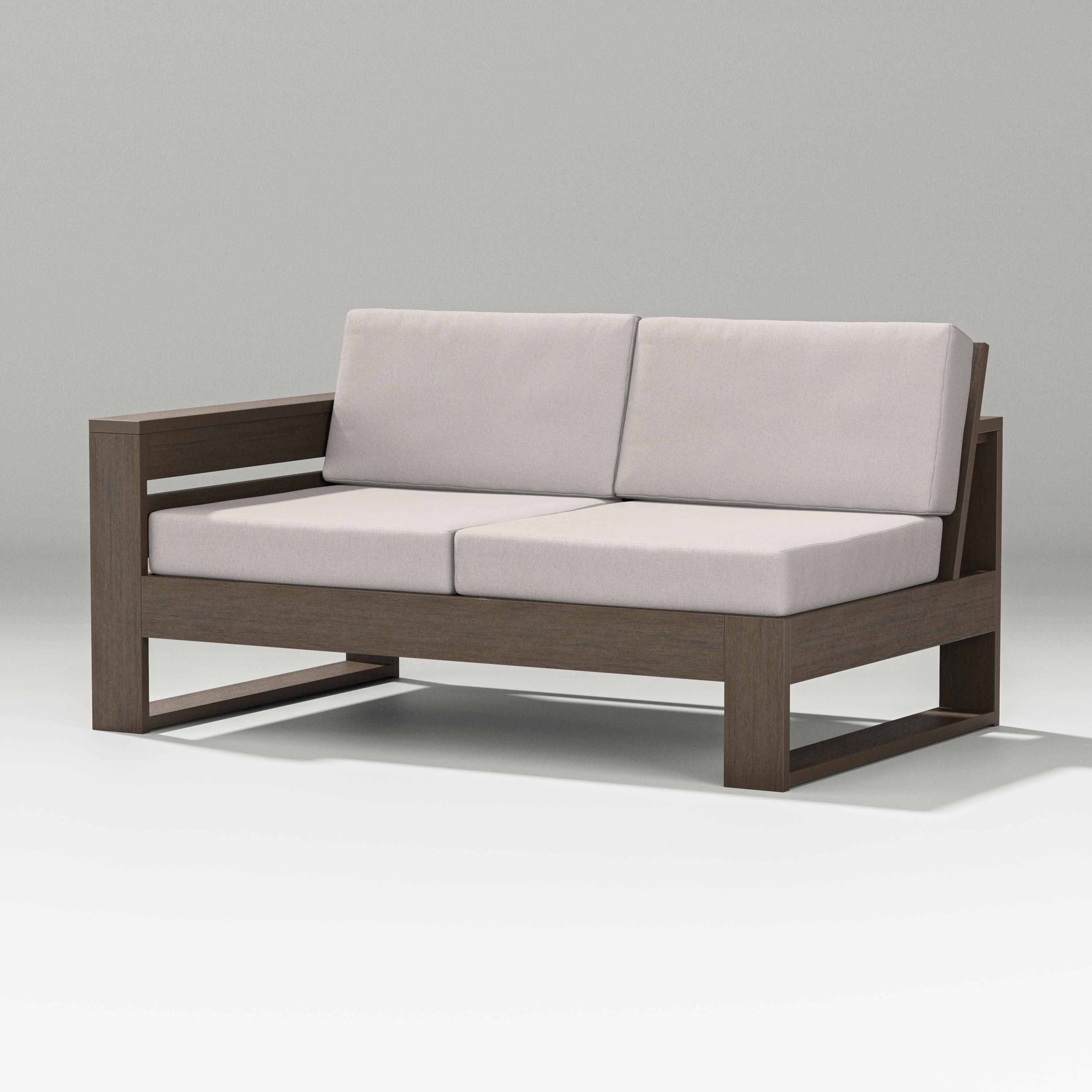 Latitude Modular Left Arm Loveseat in Kona / Dune Burlap