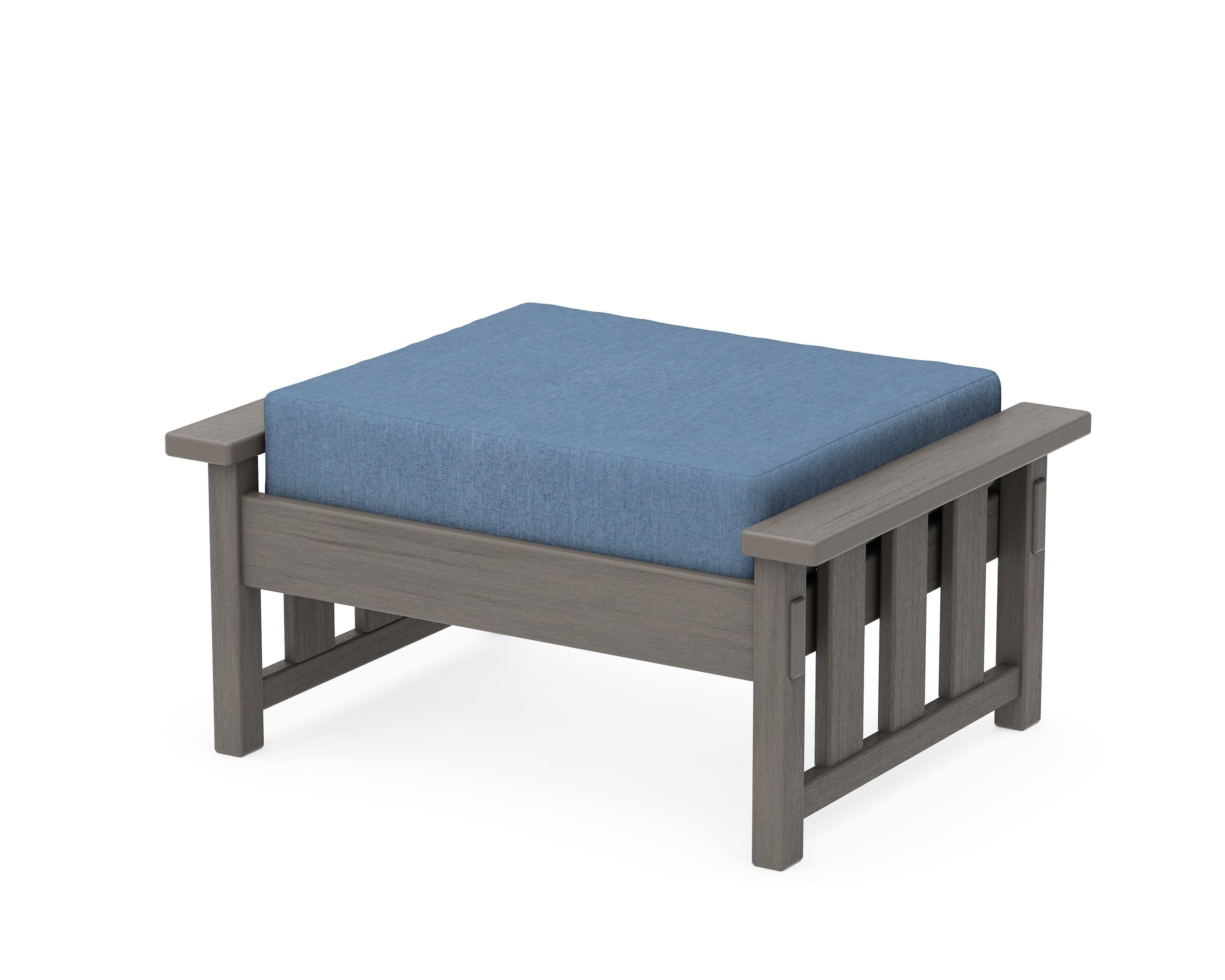 Acadia Deep Seating Ottoman in Driftwood / Sky Blue