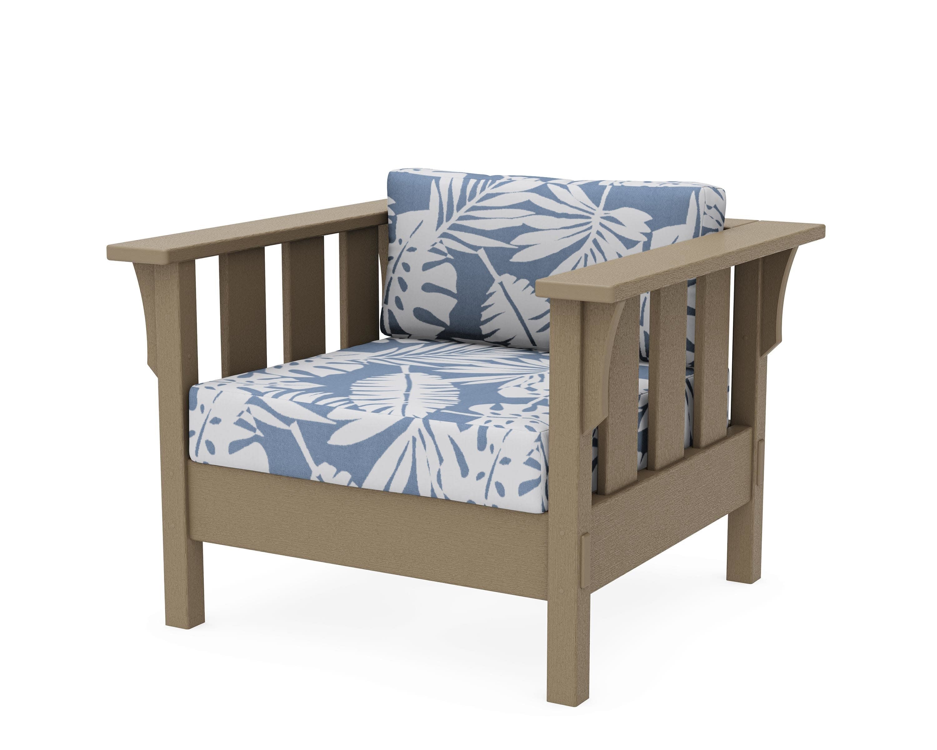 Acadia Deep Seating Chair in Vintage Sahara / Leaf Sky Blue