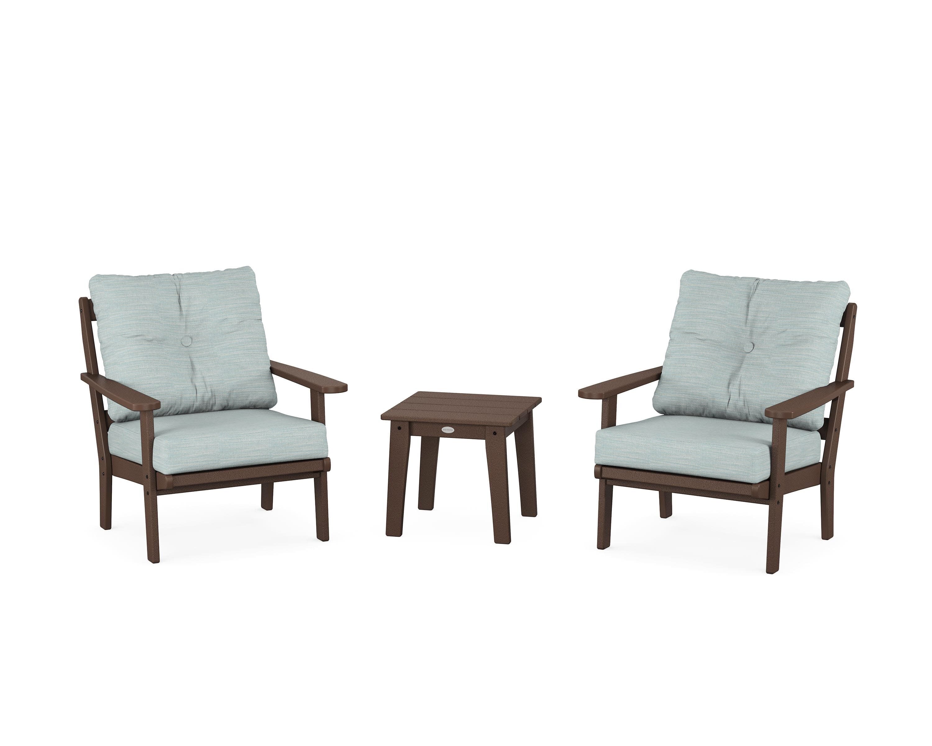 Mission 3-Piece Deep Seating Set in Mahogany / Soothe Mist