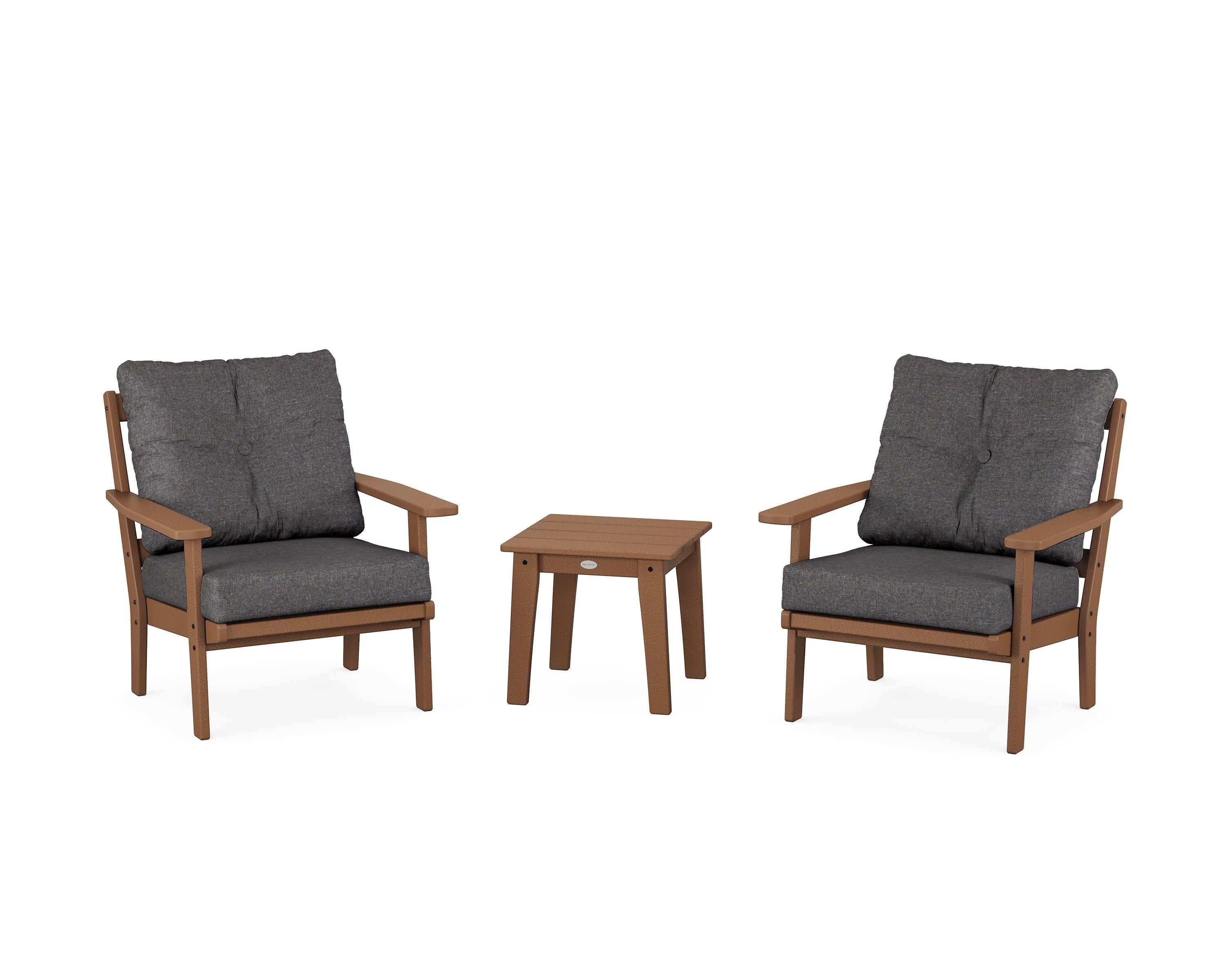 Oxford 3-Piece Deep Seating Set in Teak / Ash Charcoal
