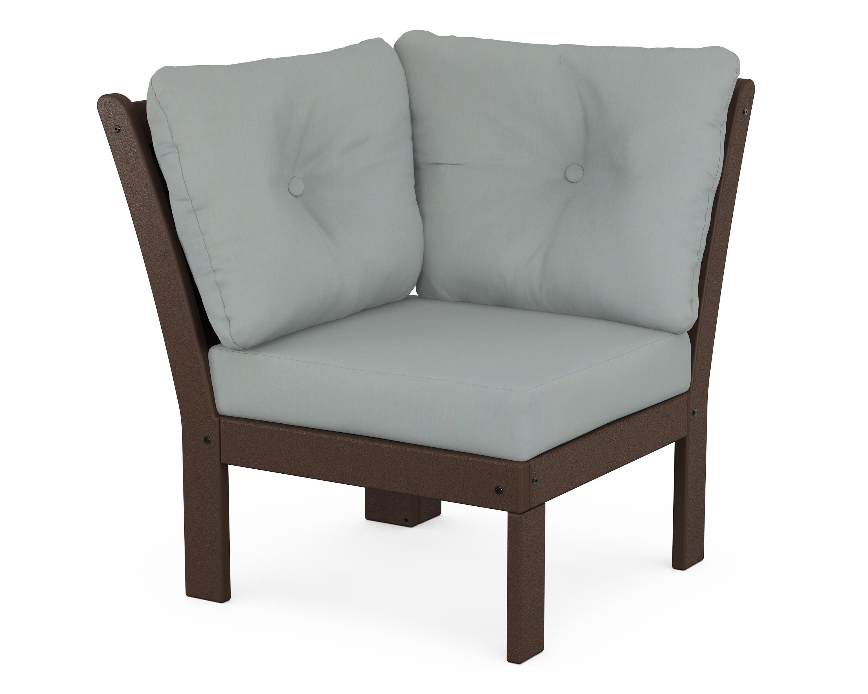 Vineyard Modular Corner Chair in Mahogany / Spa
