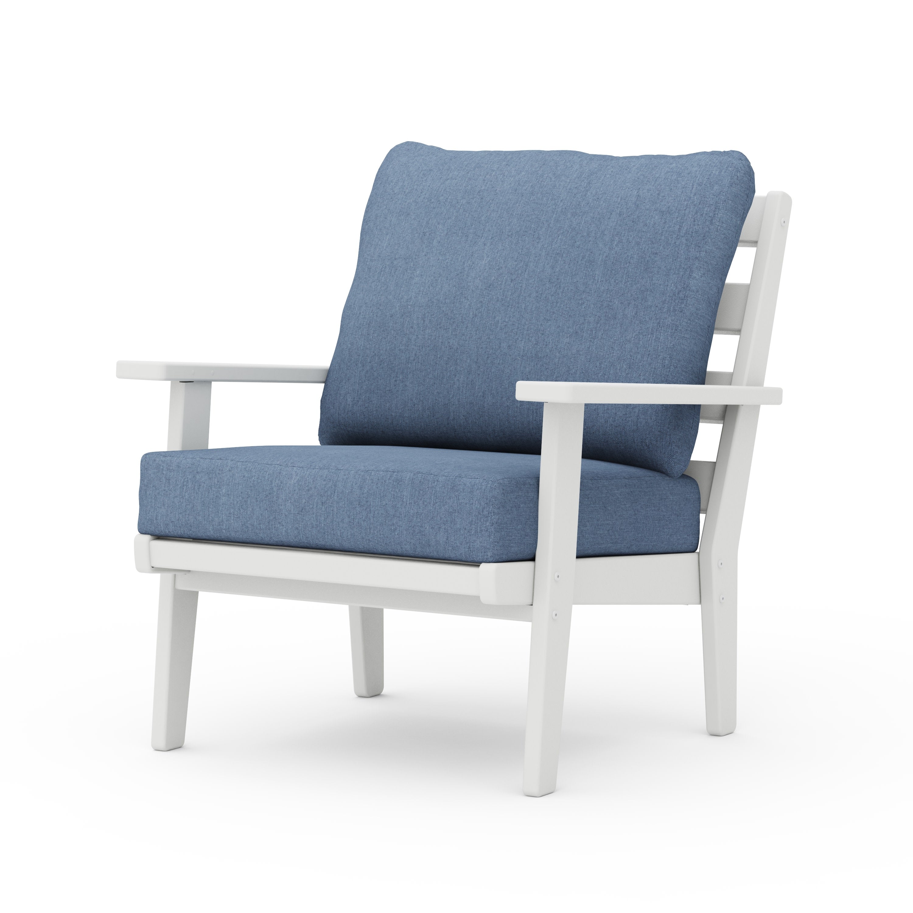 Grant Park Deep Seating Chair in White / Sky Blue