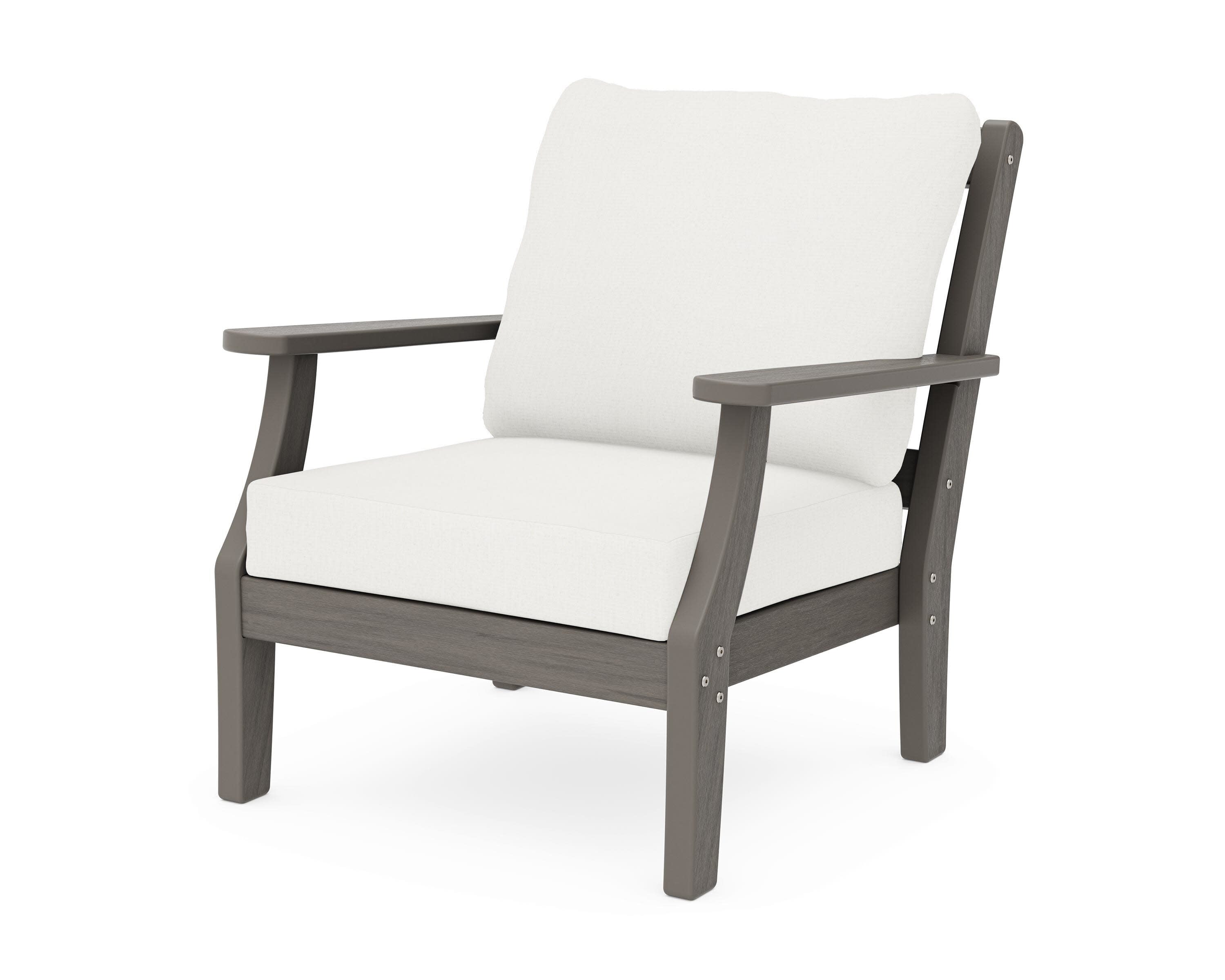 Chinoiserie Deep Seating Chair in Driftwood / Natural Linen
