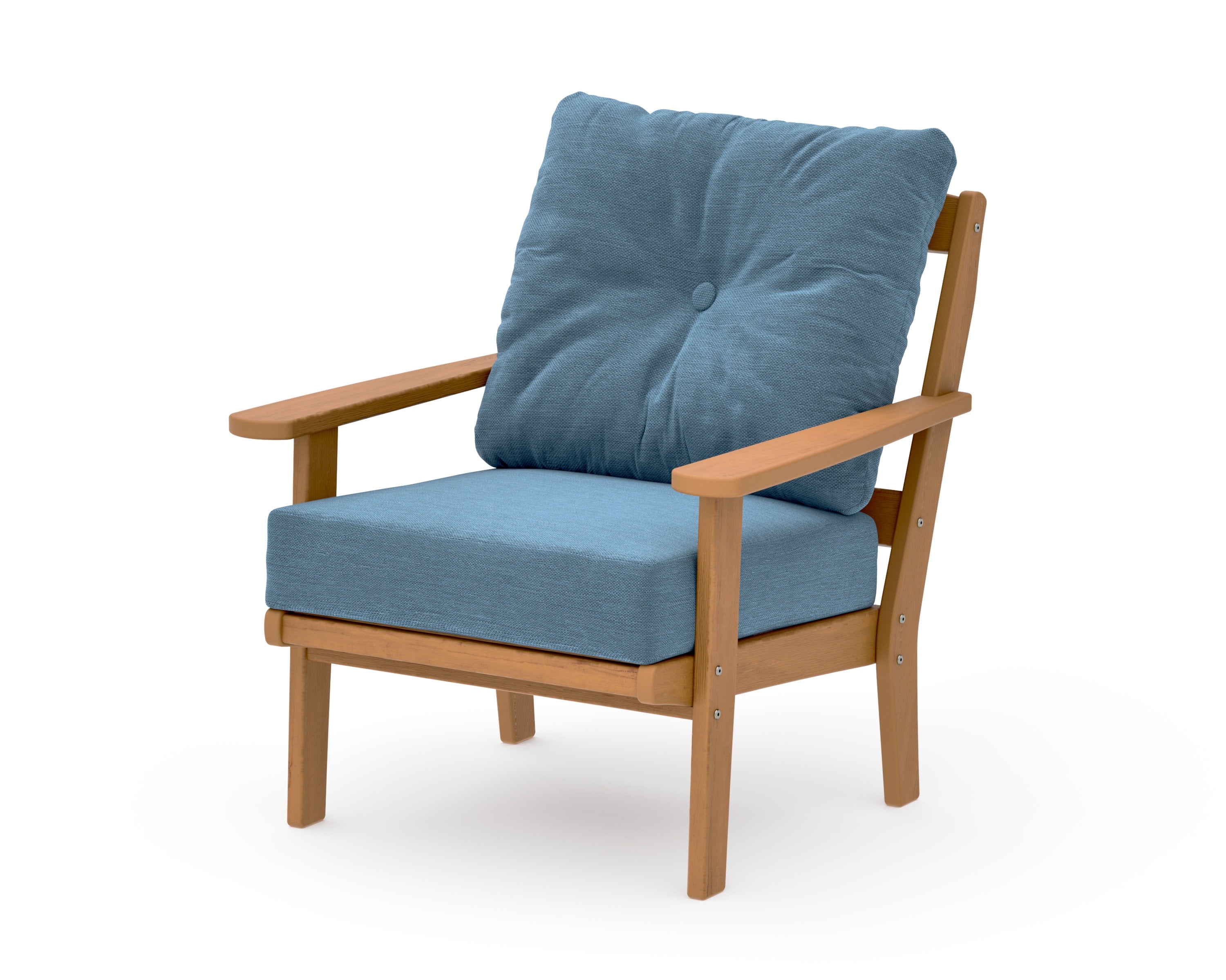 Mission Deep Seating Chair in Natural / Sky Blue
