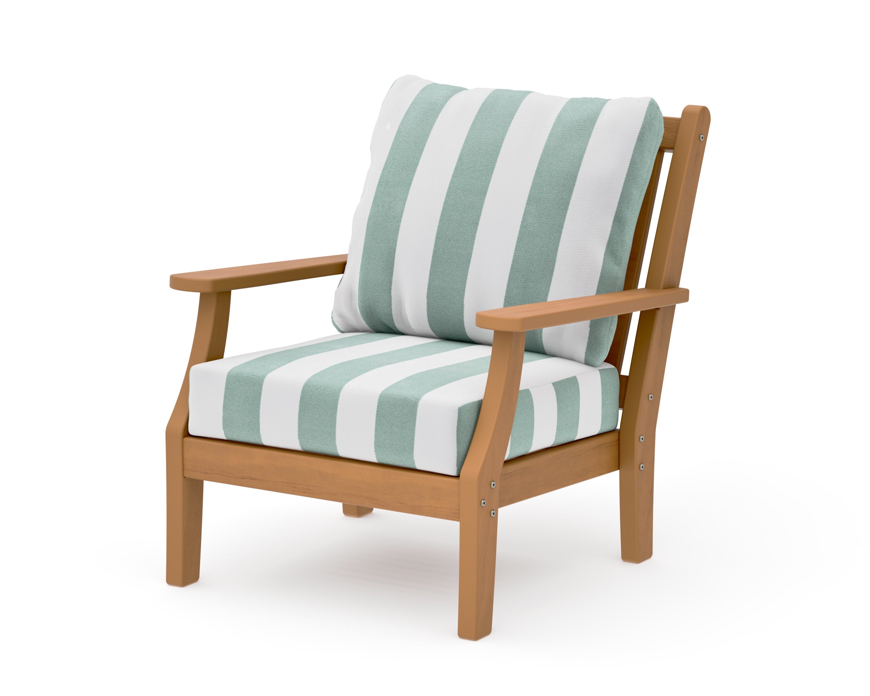 Wovendale Deep Seating Chair in Natural / Cabana Stripe Glacier Spa