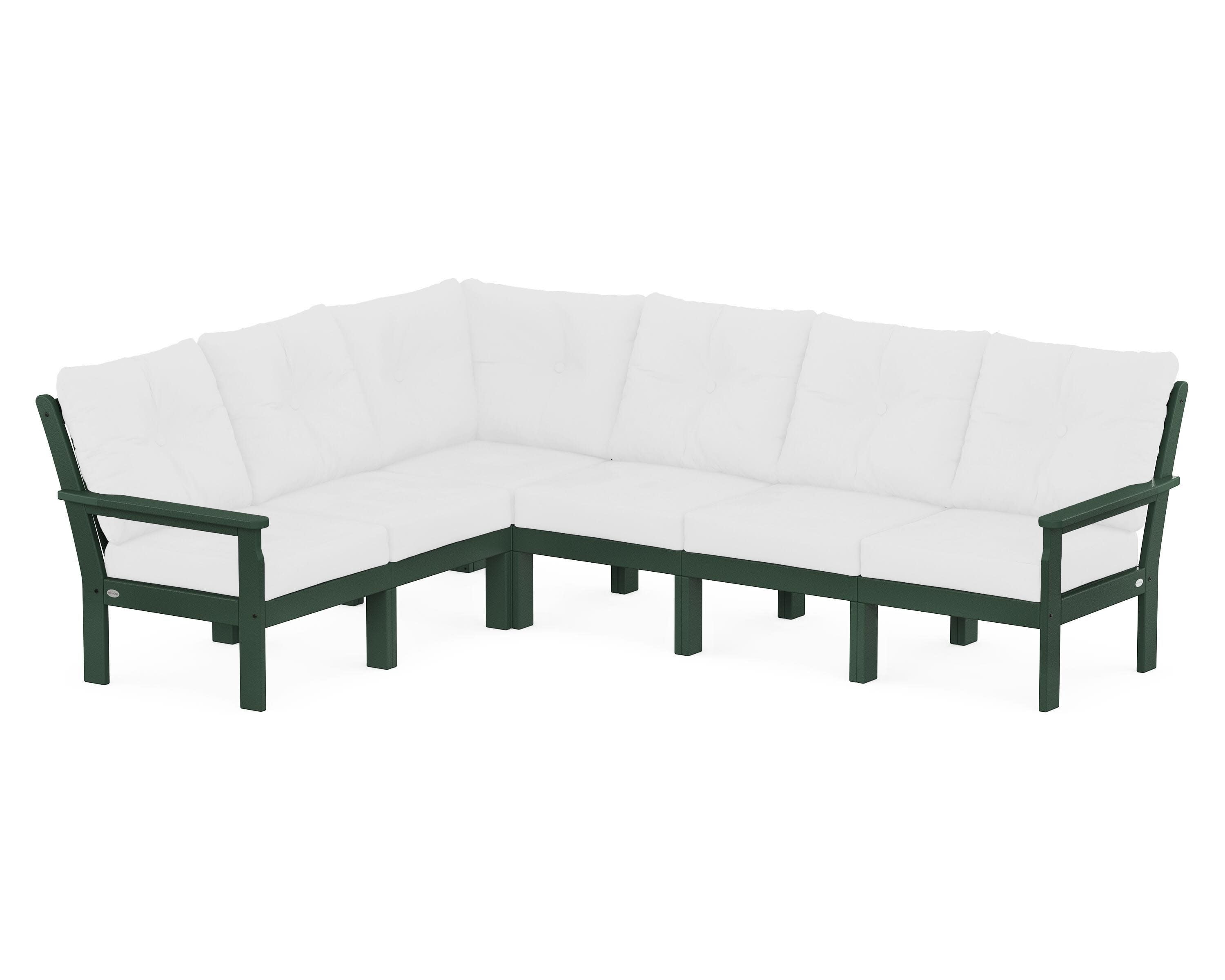 Vineyard 6-Piece Sectional in Green / Natural