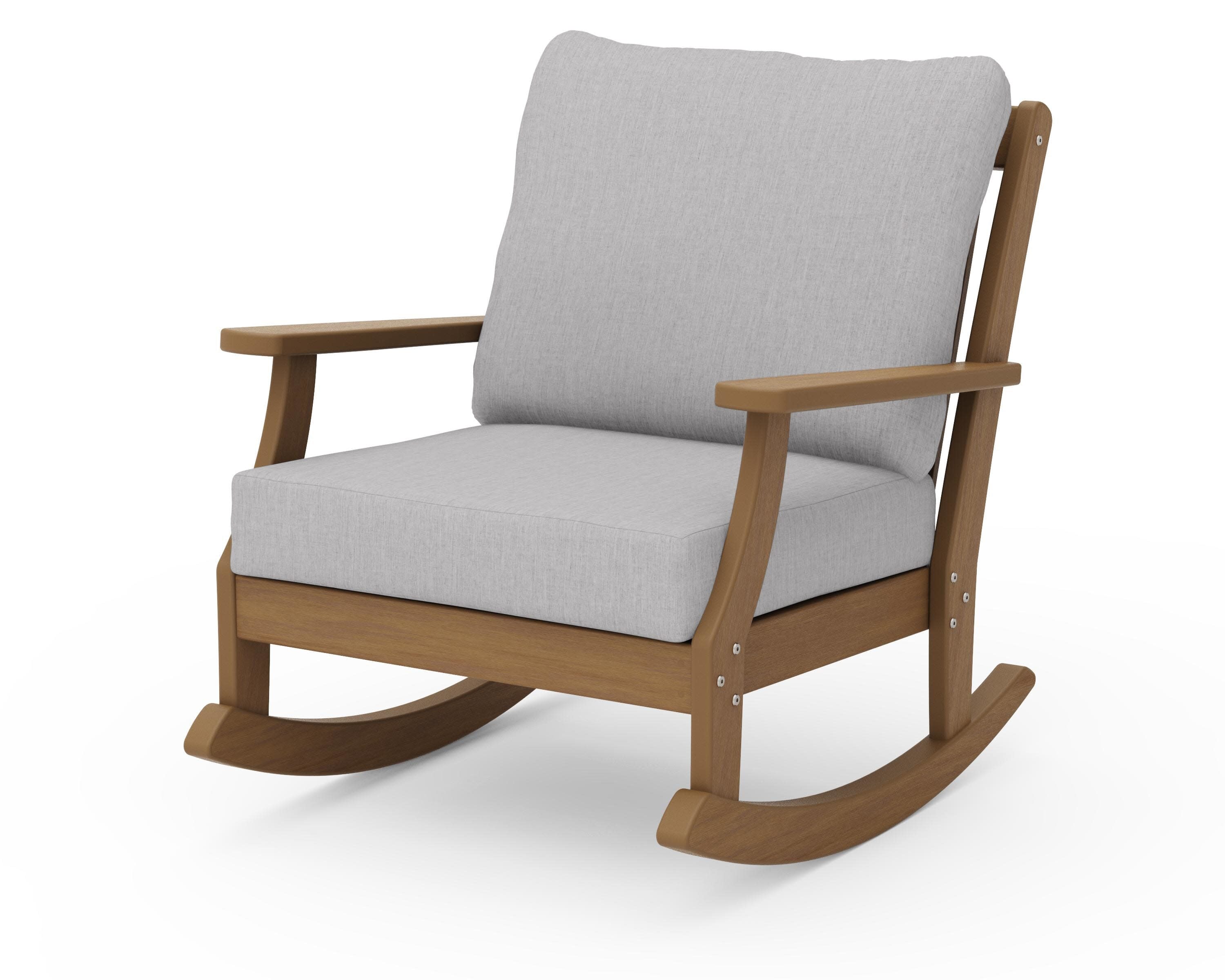 Braxton Deep Seating Rocking Chair in Natural / Granite