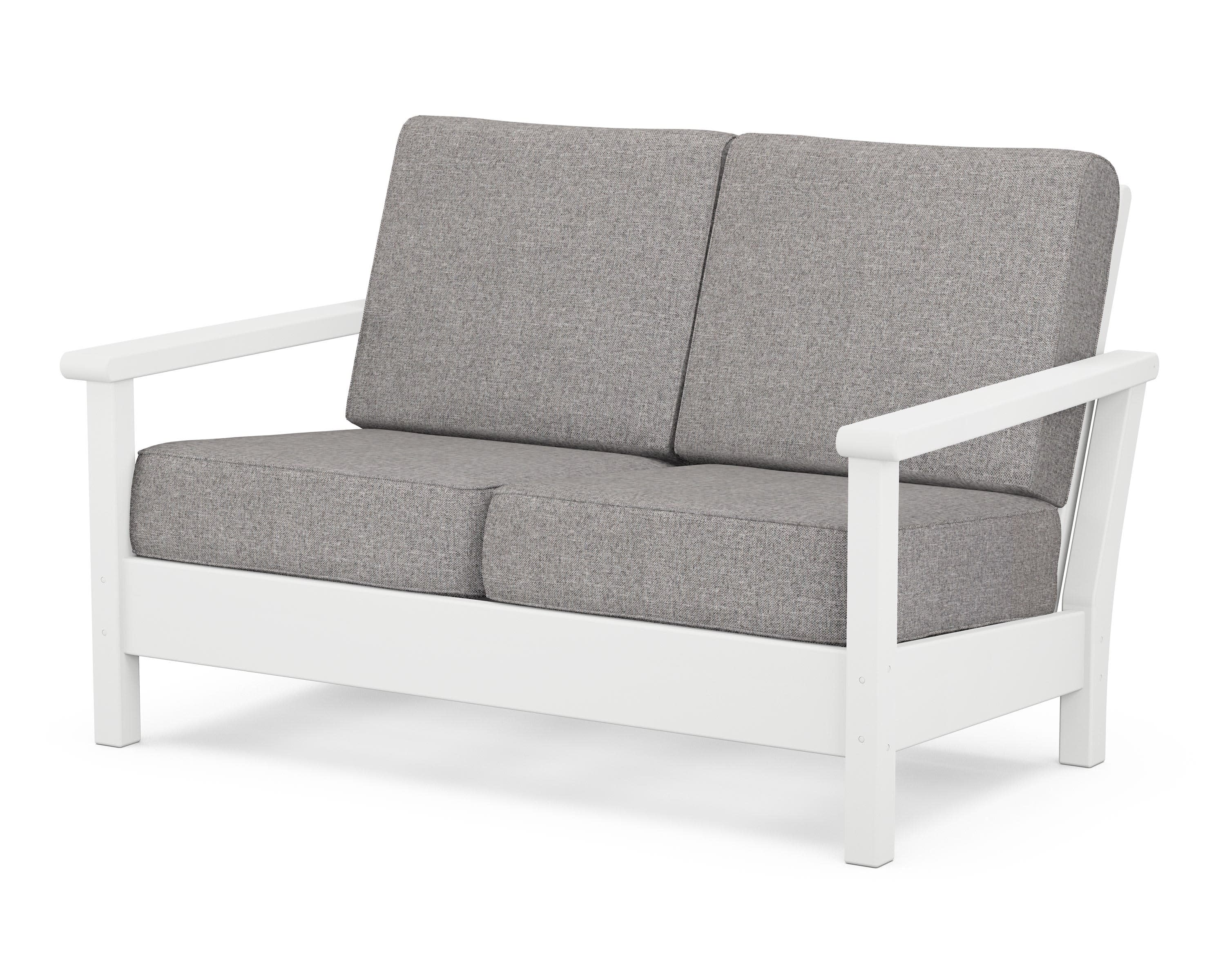 Harbour Deep Seating Loveseat in White / Grey Mist