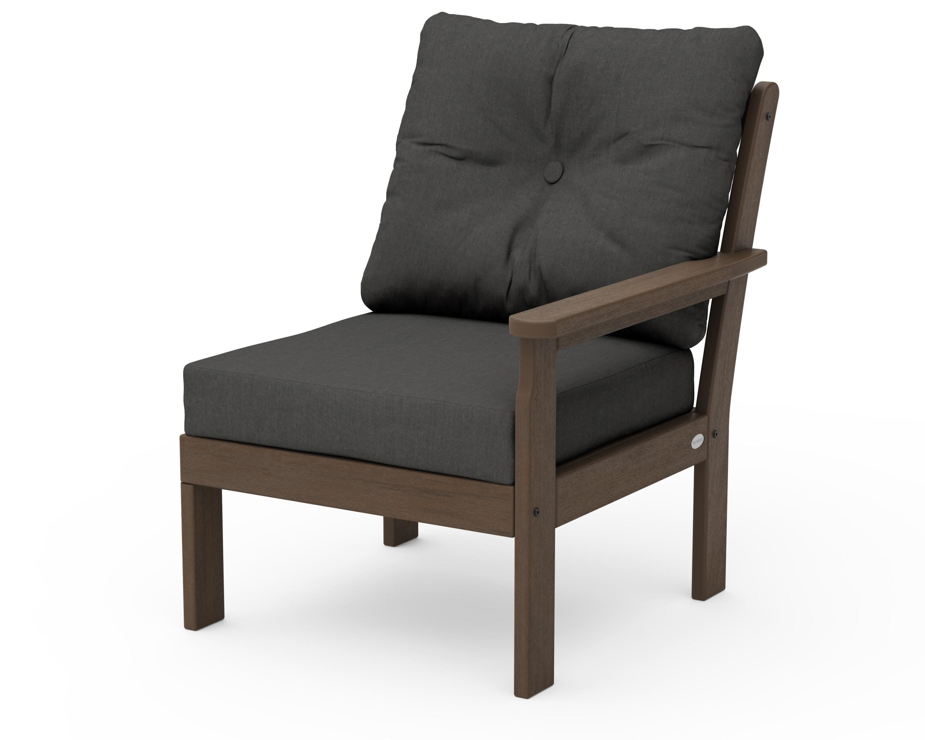 Vineyard Modular Right Arm Chair in Kona / Spectrum Carbon