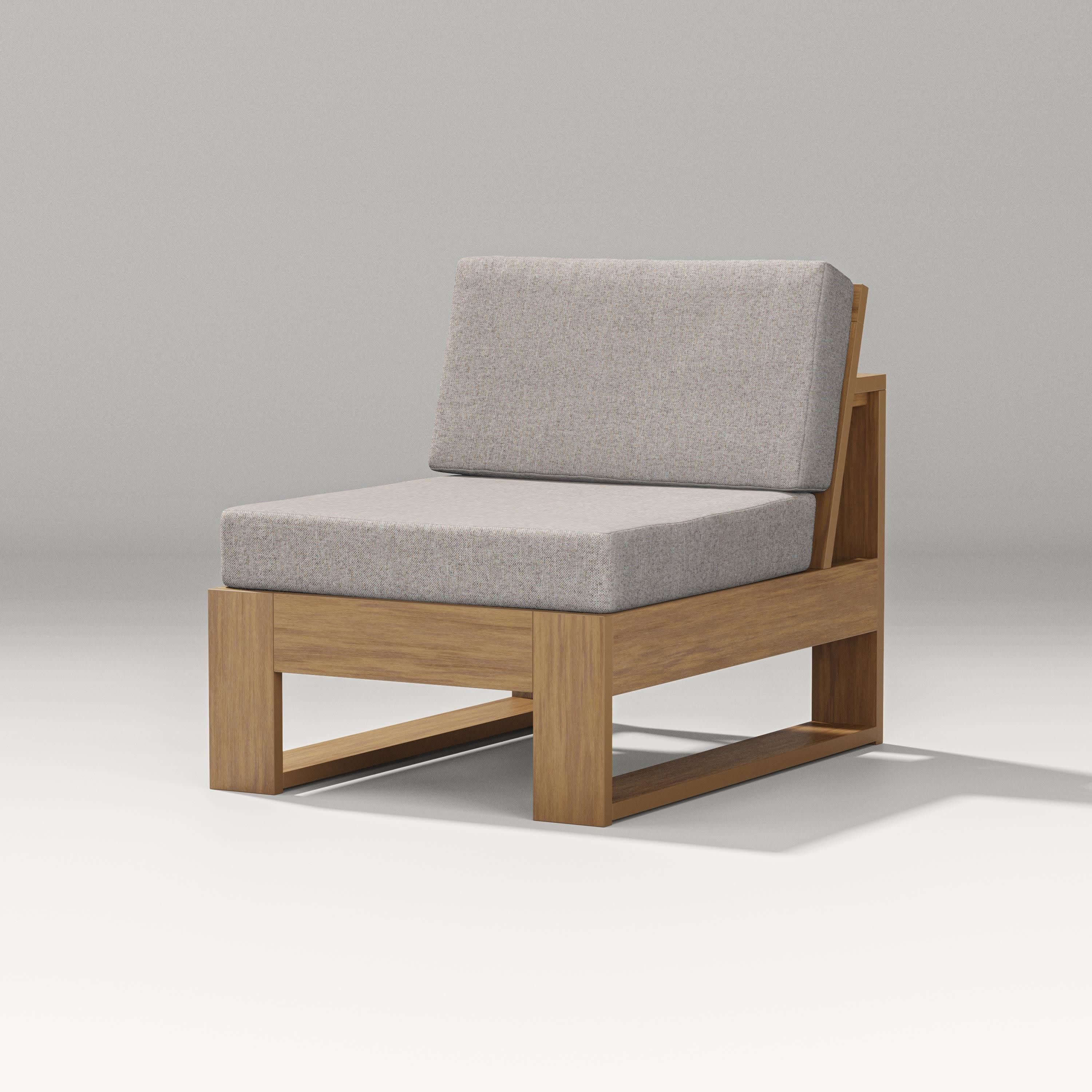 Latitude Modular Armless Chair in Natural / Weathered Tweed