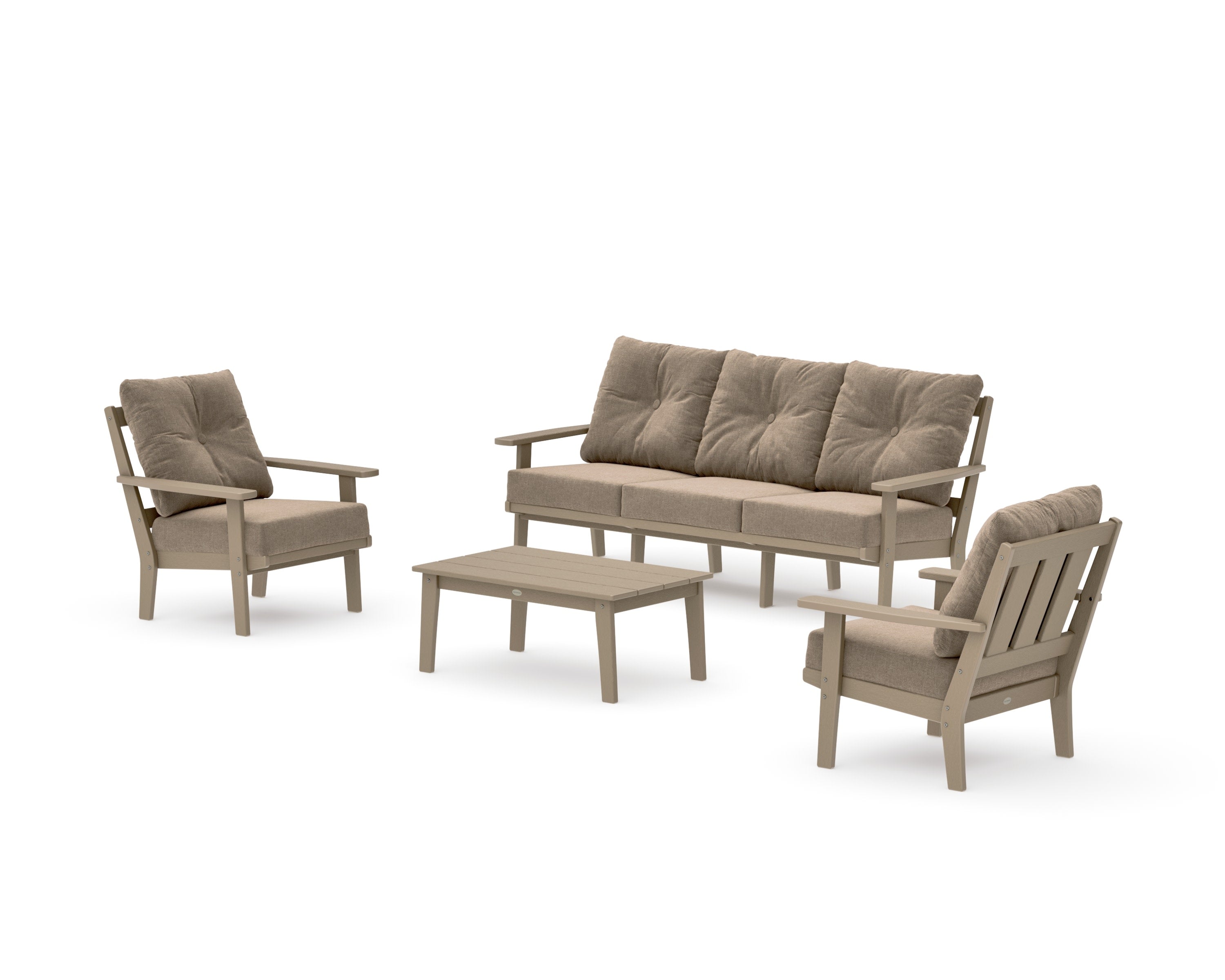 Oxford 4-Piece Deep Seating Set with Sofa in Vintage Sahara / Spiced Burlap