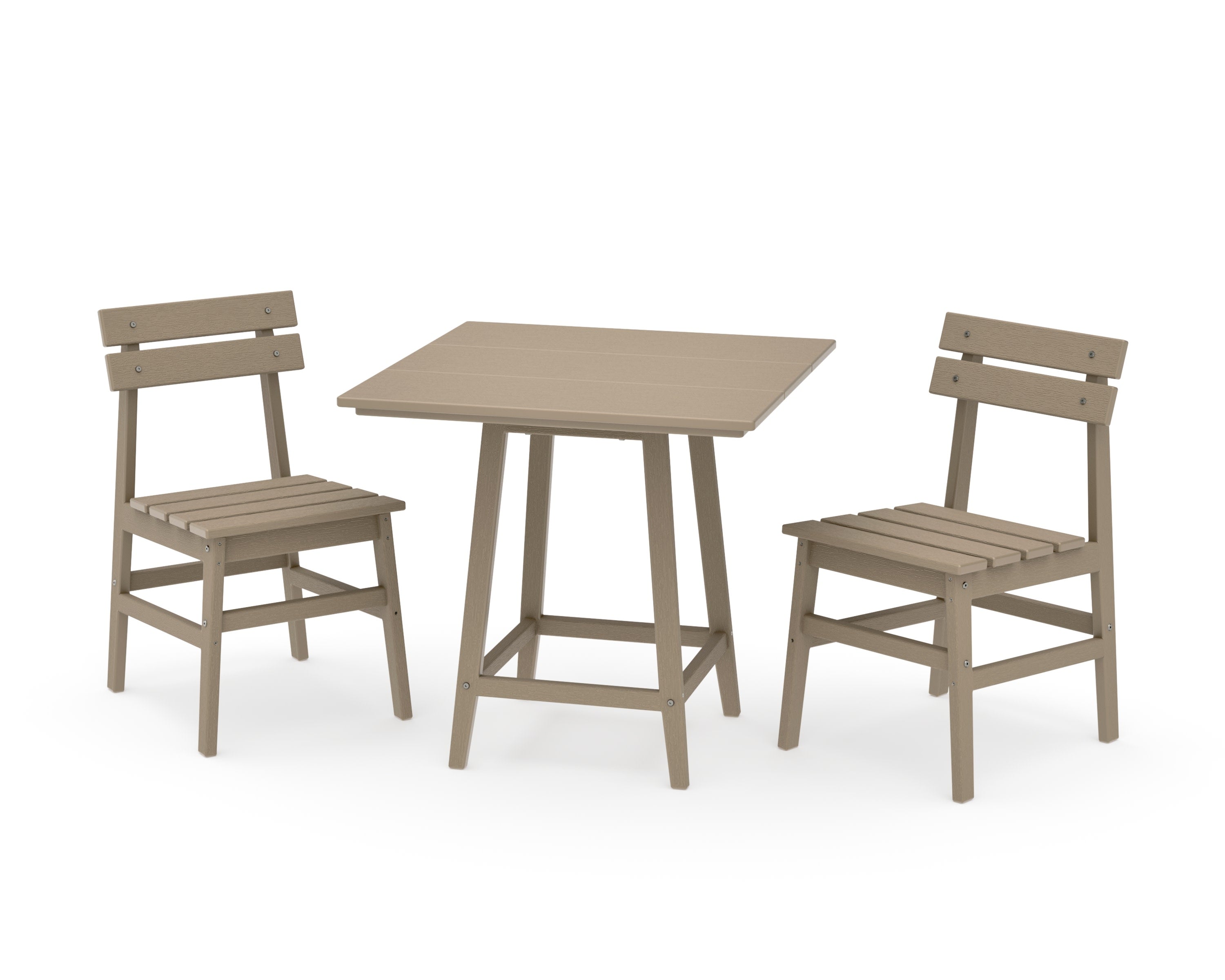 Modern Studio Plaza Chair 3-Piece Bistro Dining Set in Vintage Sahara