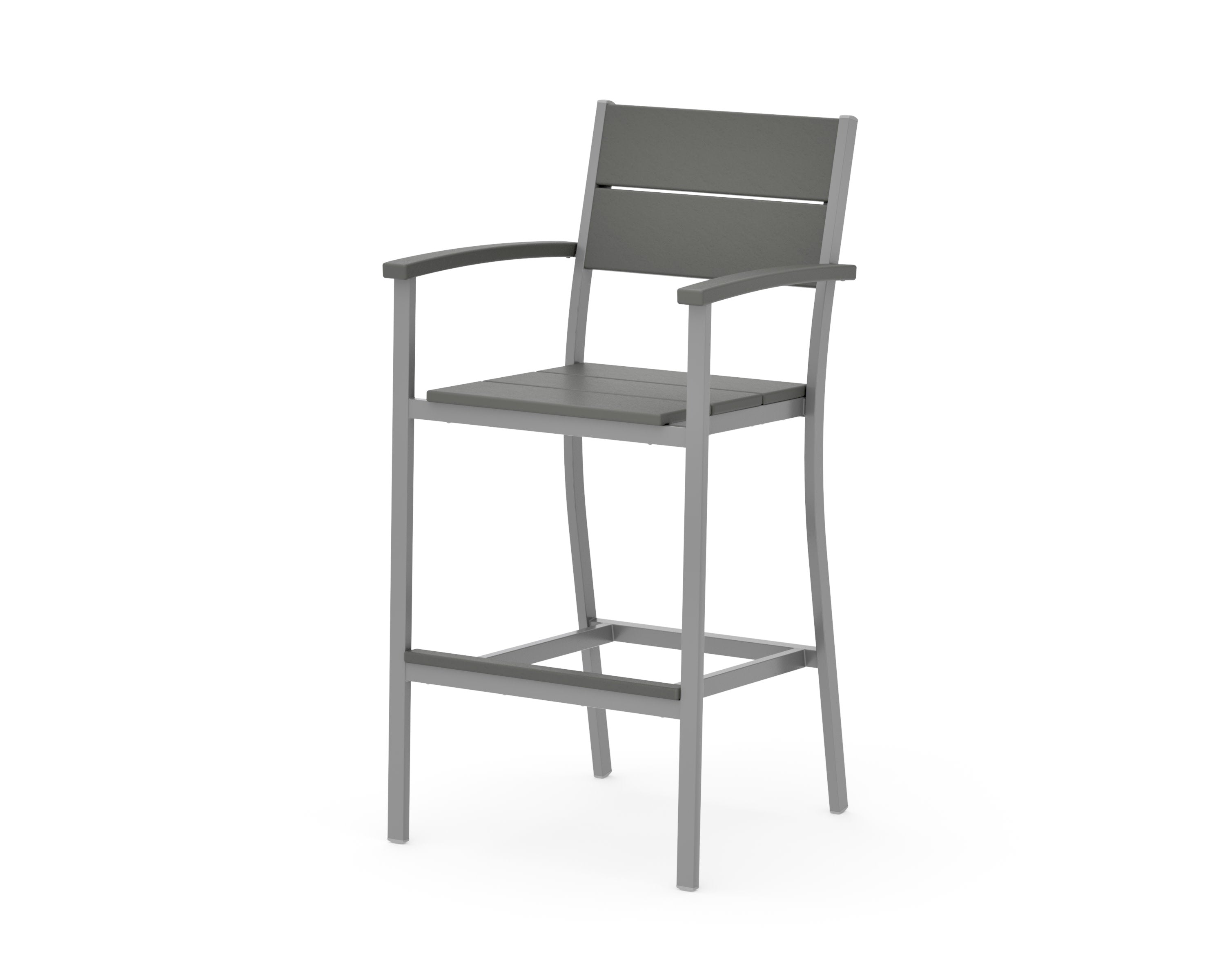 Main Street Bar Arm Chair in Silver / Slate Grey