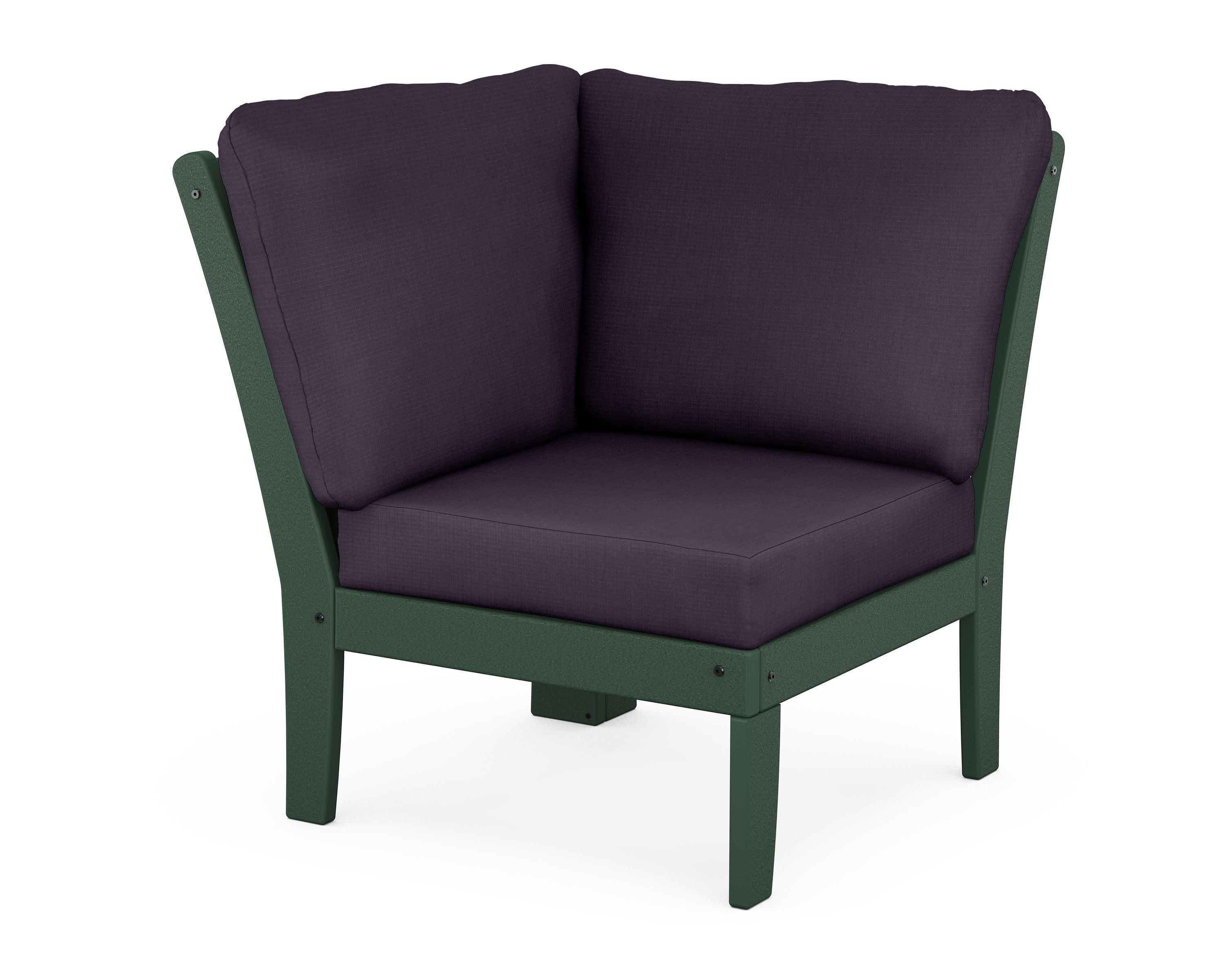 Braxton Modular Corner Chair in Green / Navy Linen