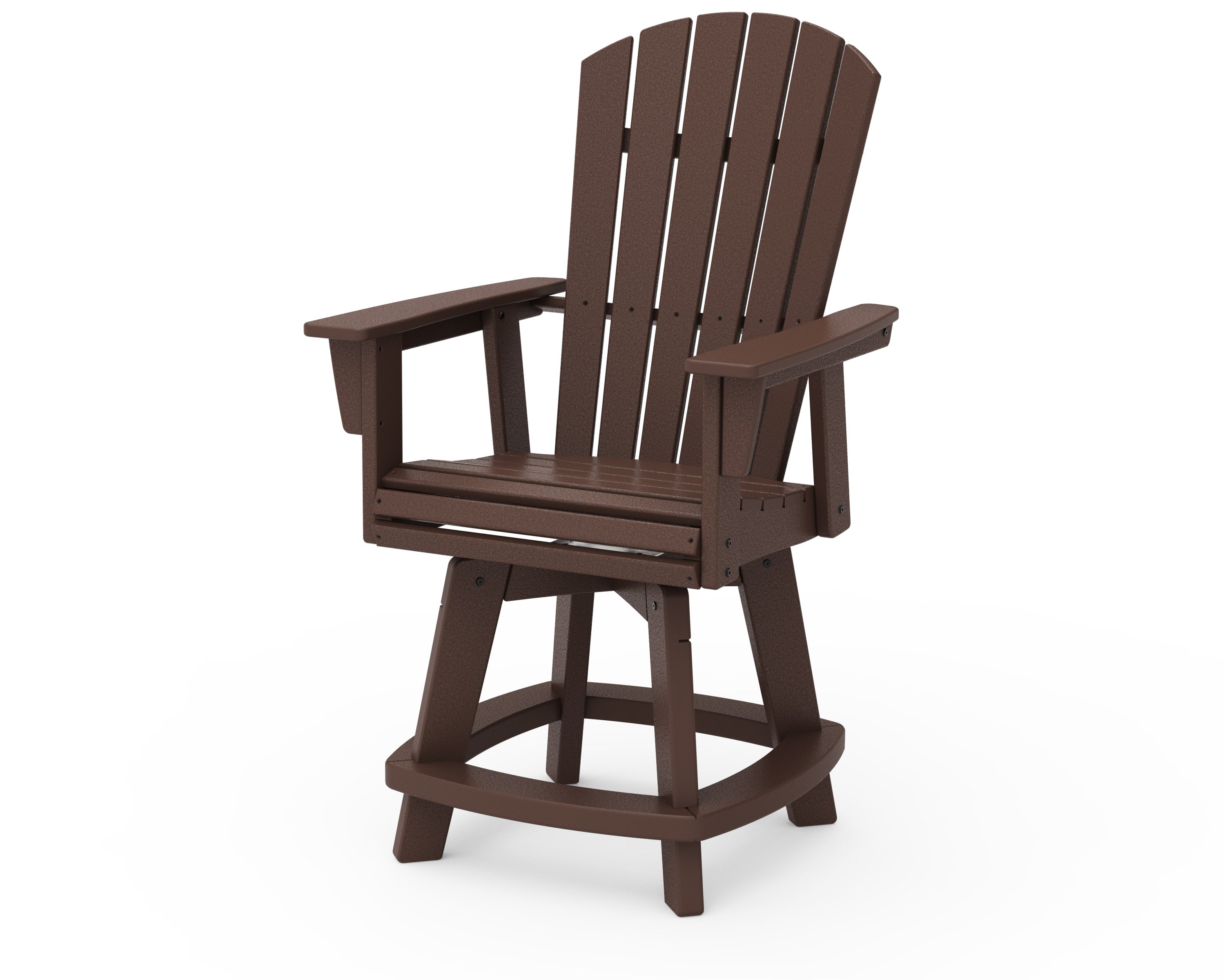 Nautical Curveback Adirondack Swivel Counter Chair in Mahogany