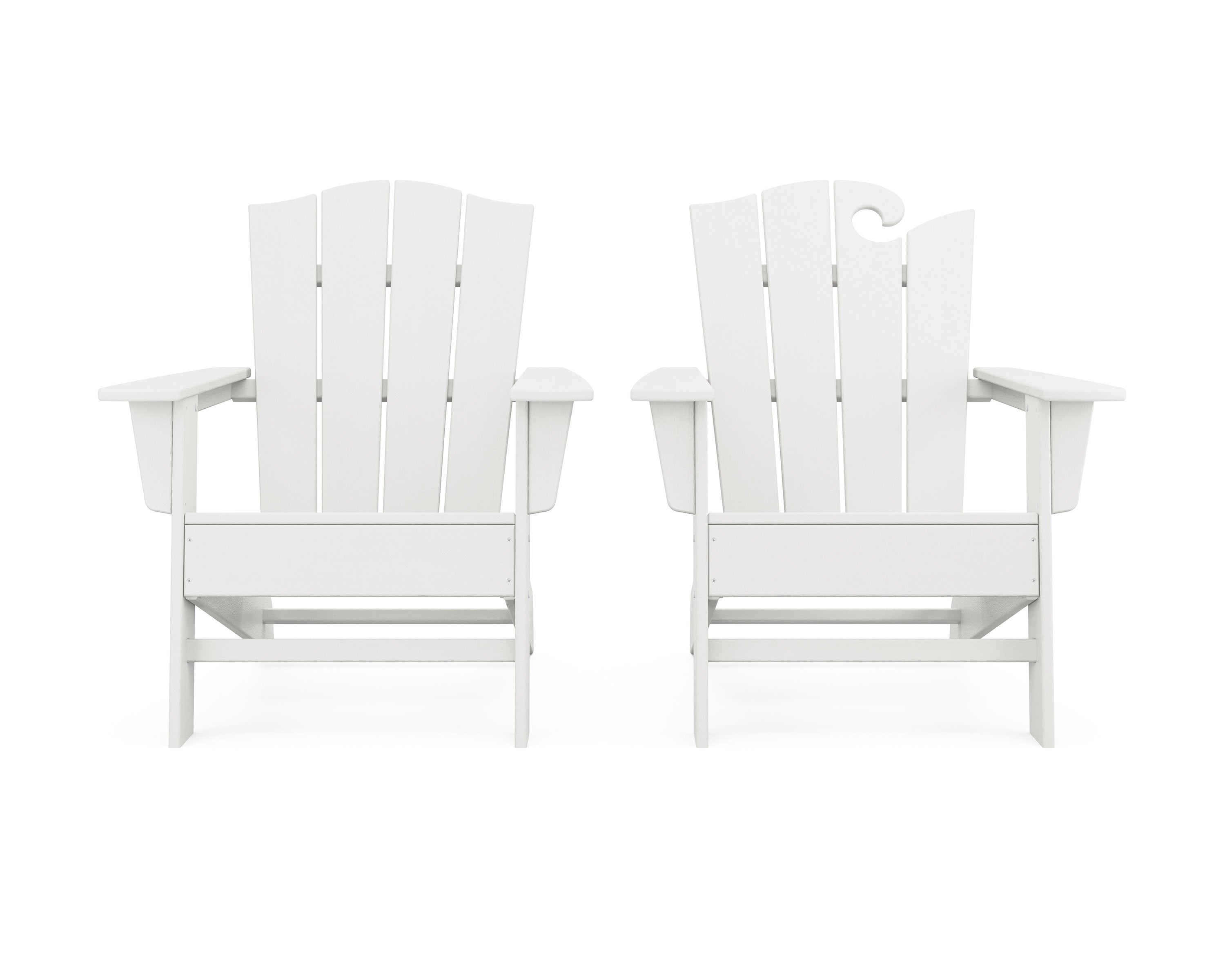 Wave 2-Piece Adirondack Chair Set with The Crest Chair in Vintage White