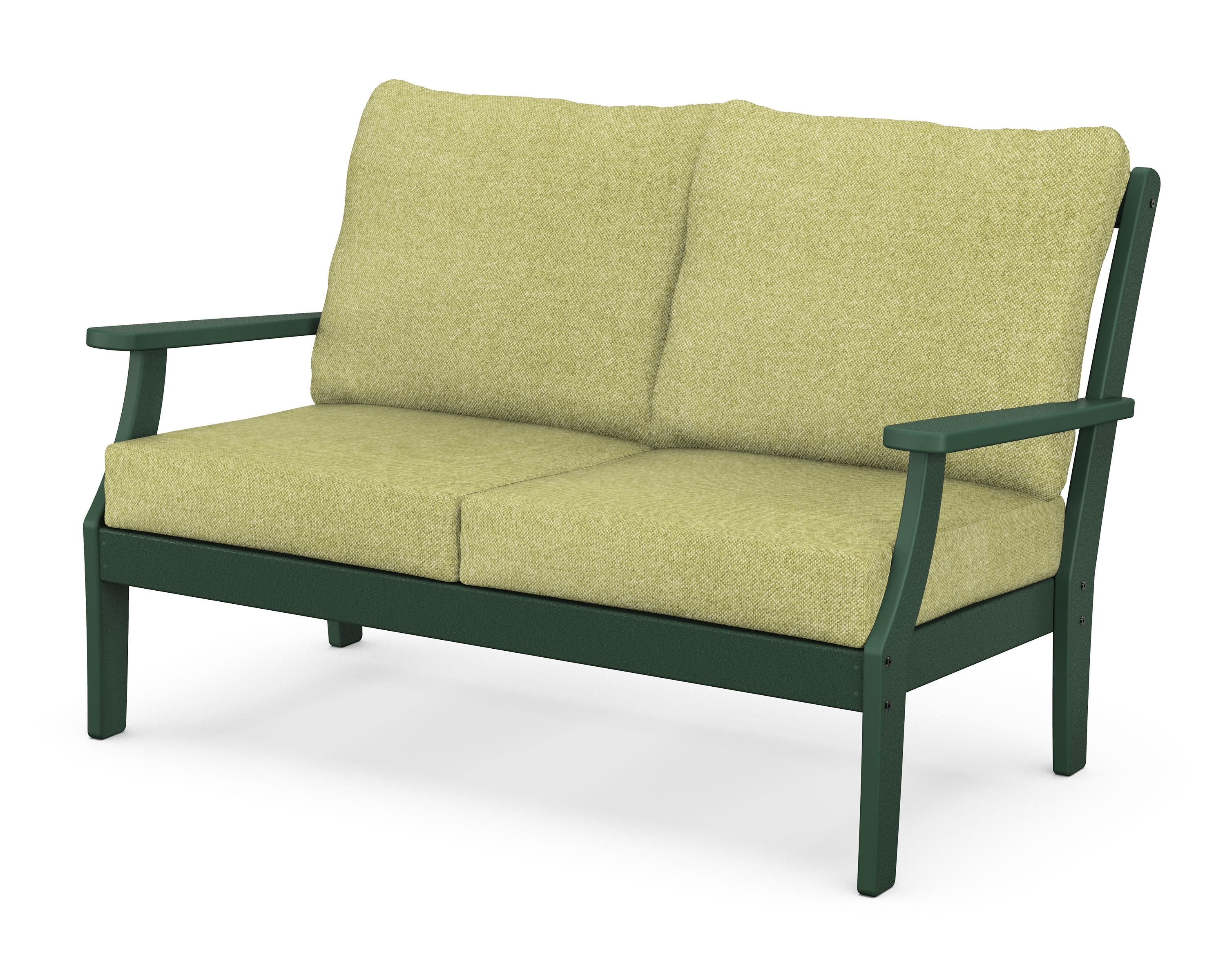 Braxton Deep Seating Loveseat in Green / Chartreuse Boucle