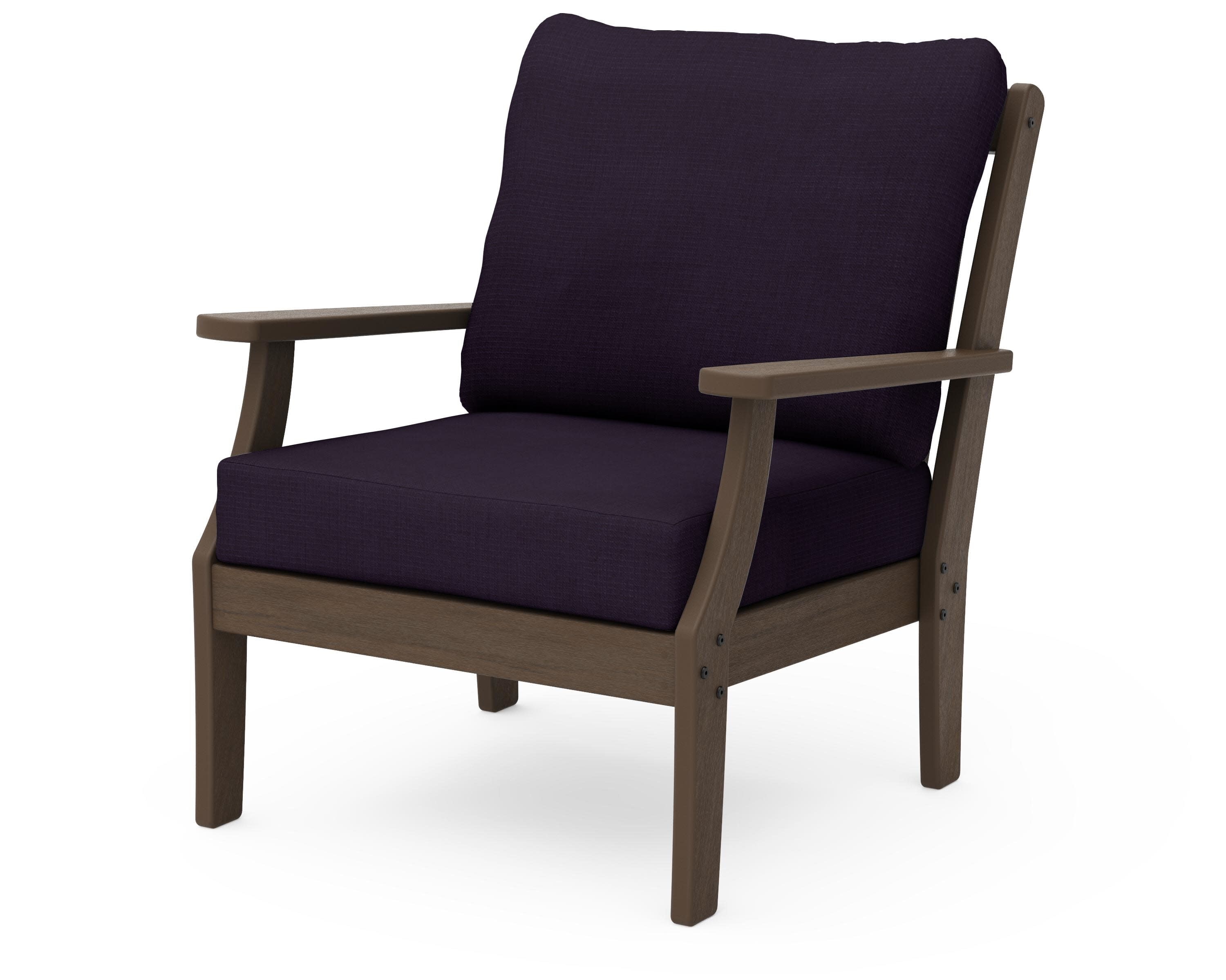 Braxton Deep Seating Chair in Kona / Navy Linen