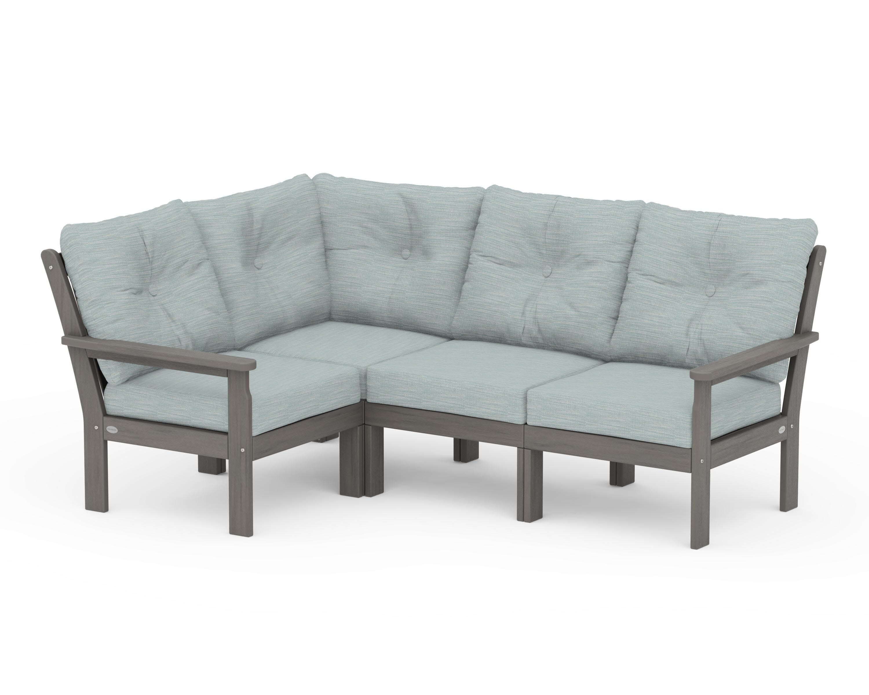 Vineyard 4-Piece Sectional in Driftwood / Soothe Mist