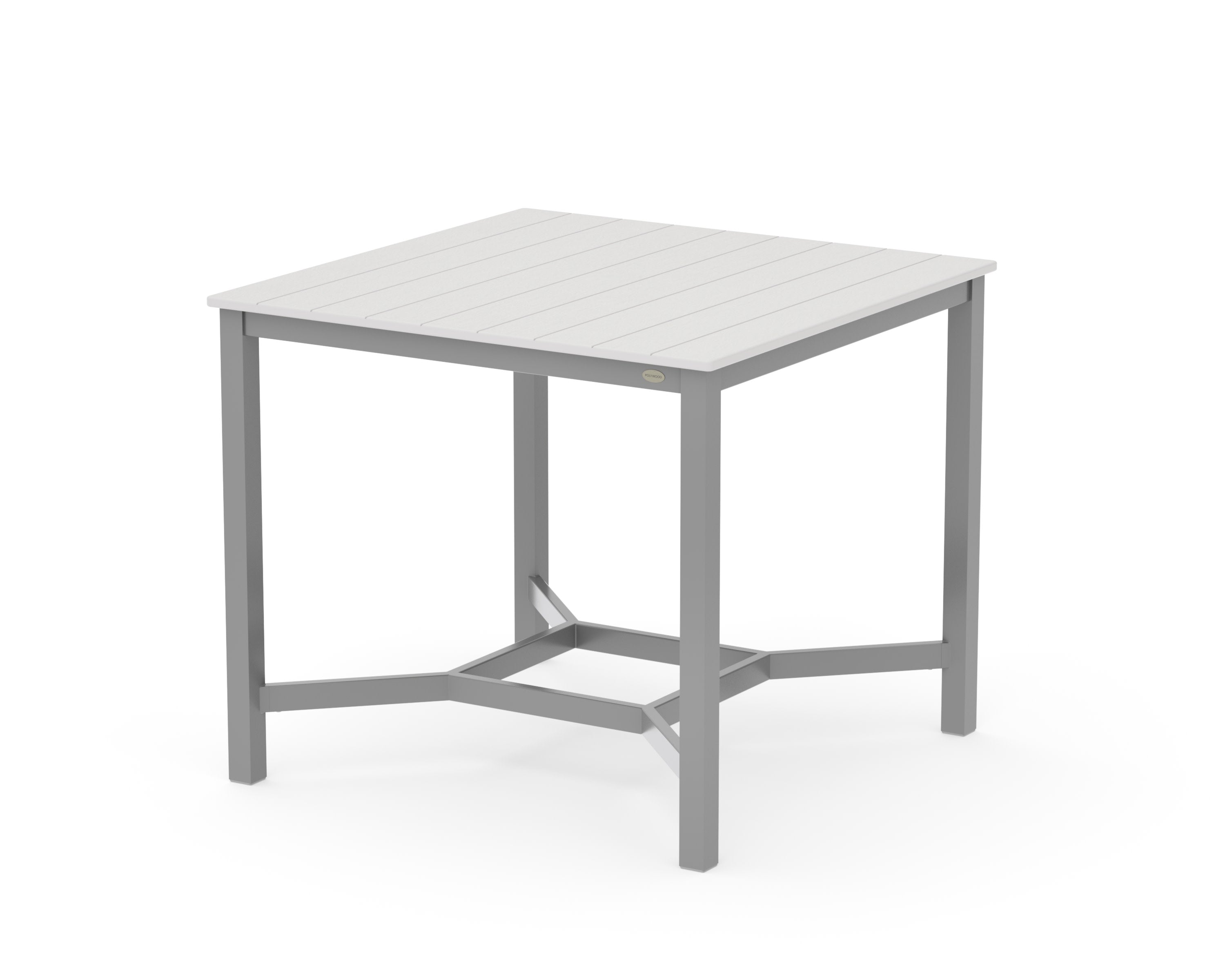 Main Street 42 x 42 Counter Table in Silver / Vintage White