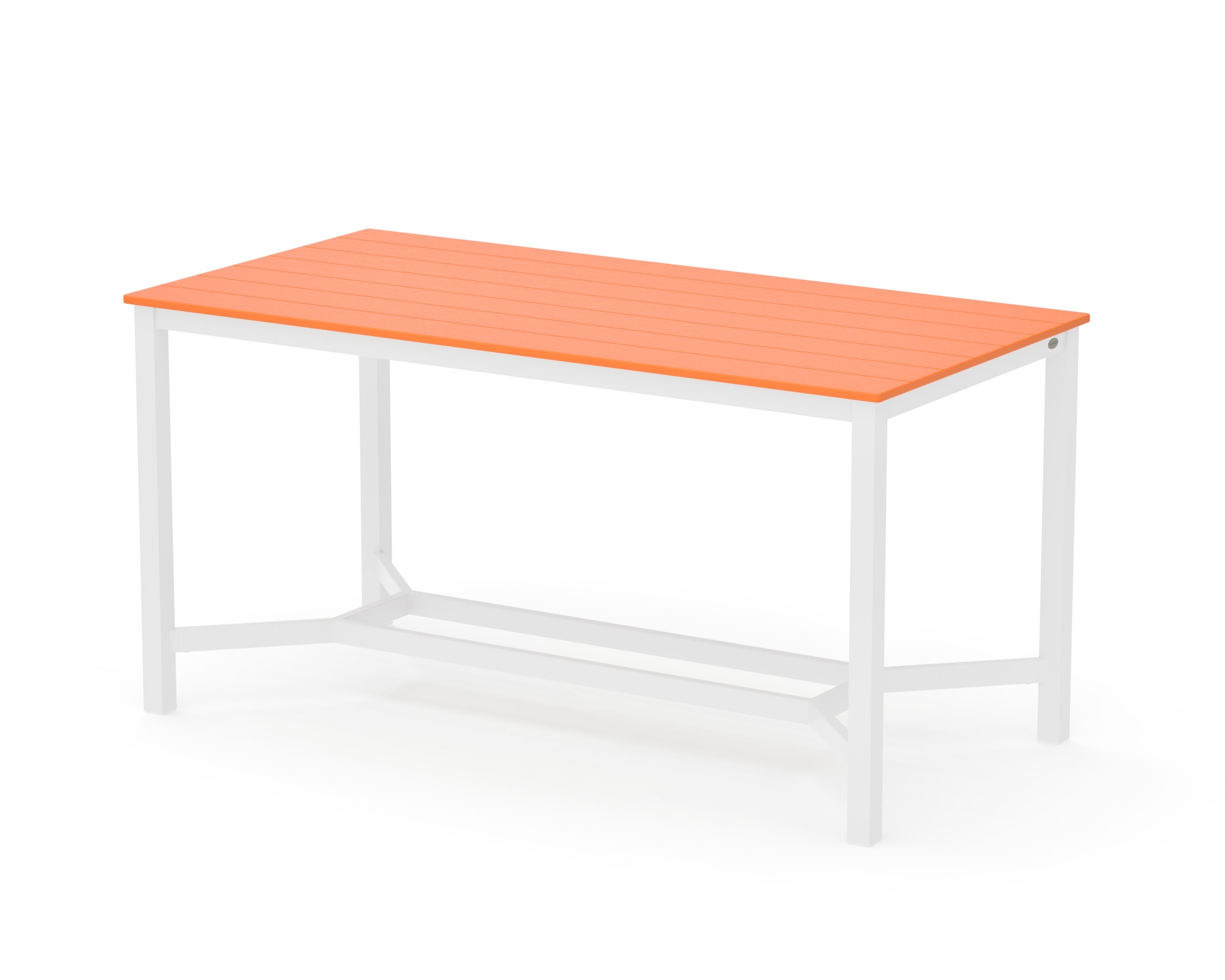 Main Street 36 x 72 Counter Table in White / Tangerine