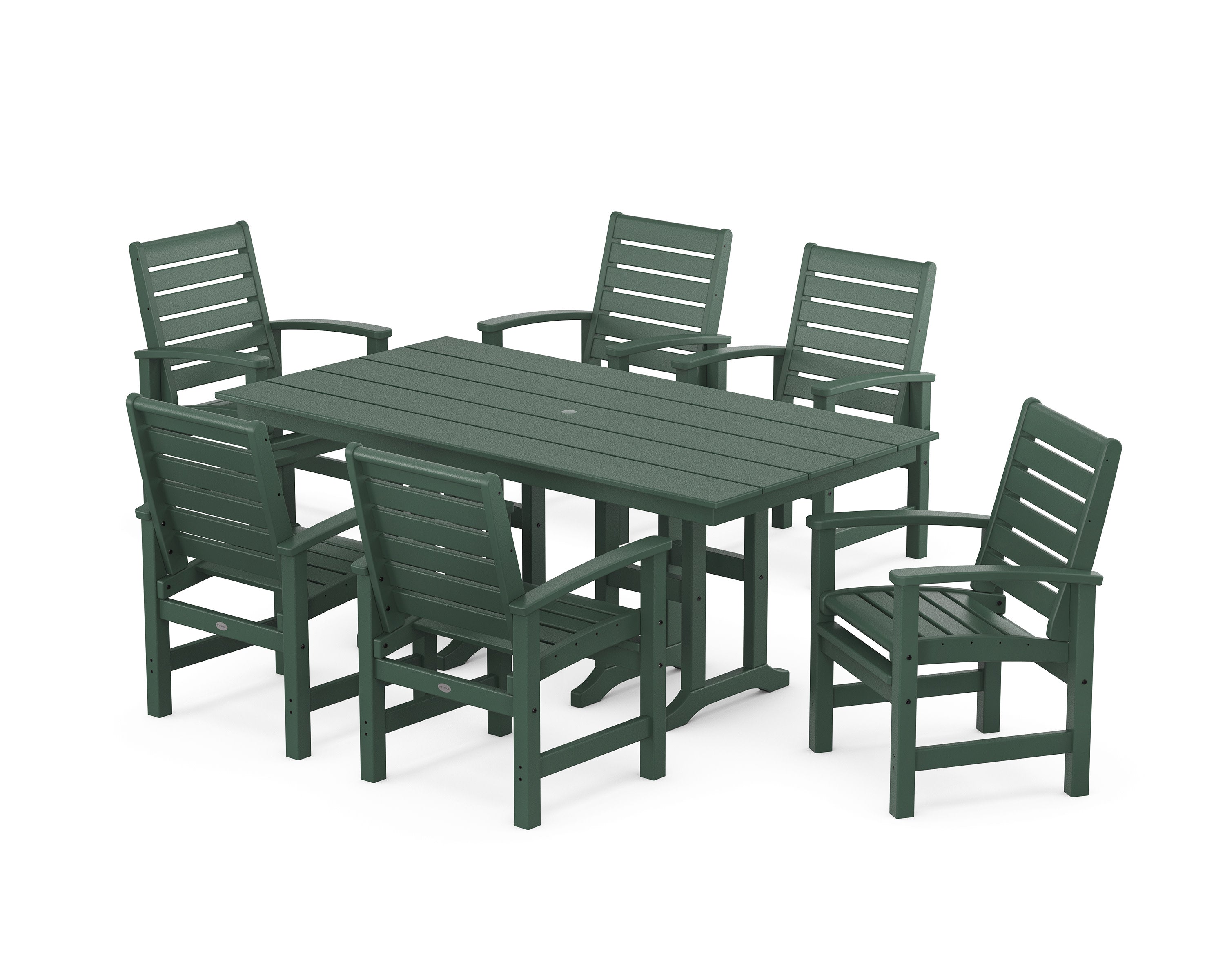 Signature 7-Piece Farmhouse Dining Set in Green
