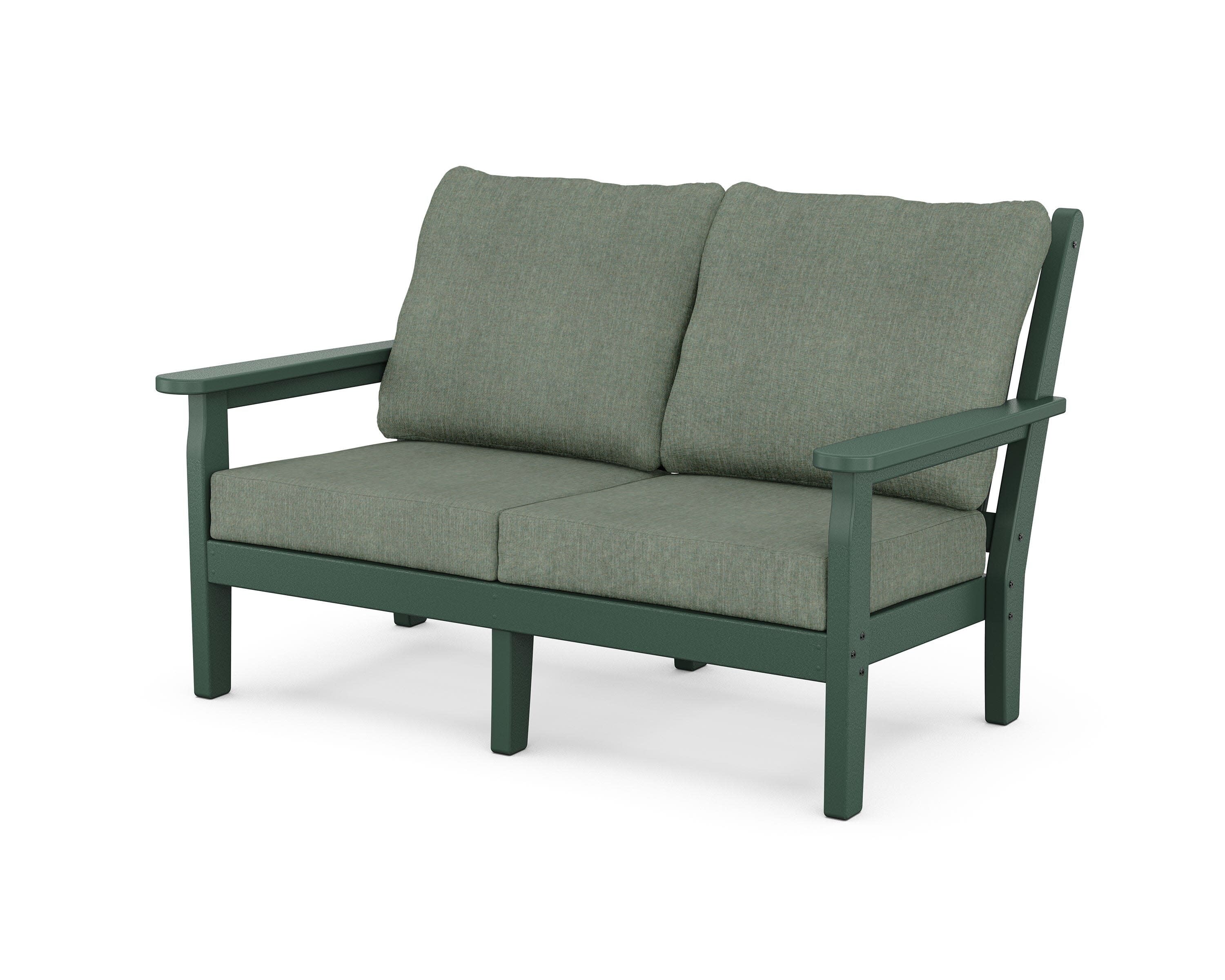 Chippendale Deep Seating Loveseat in Green / Cast Sage