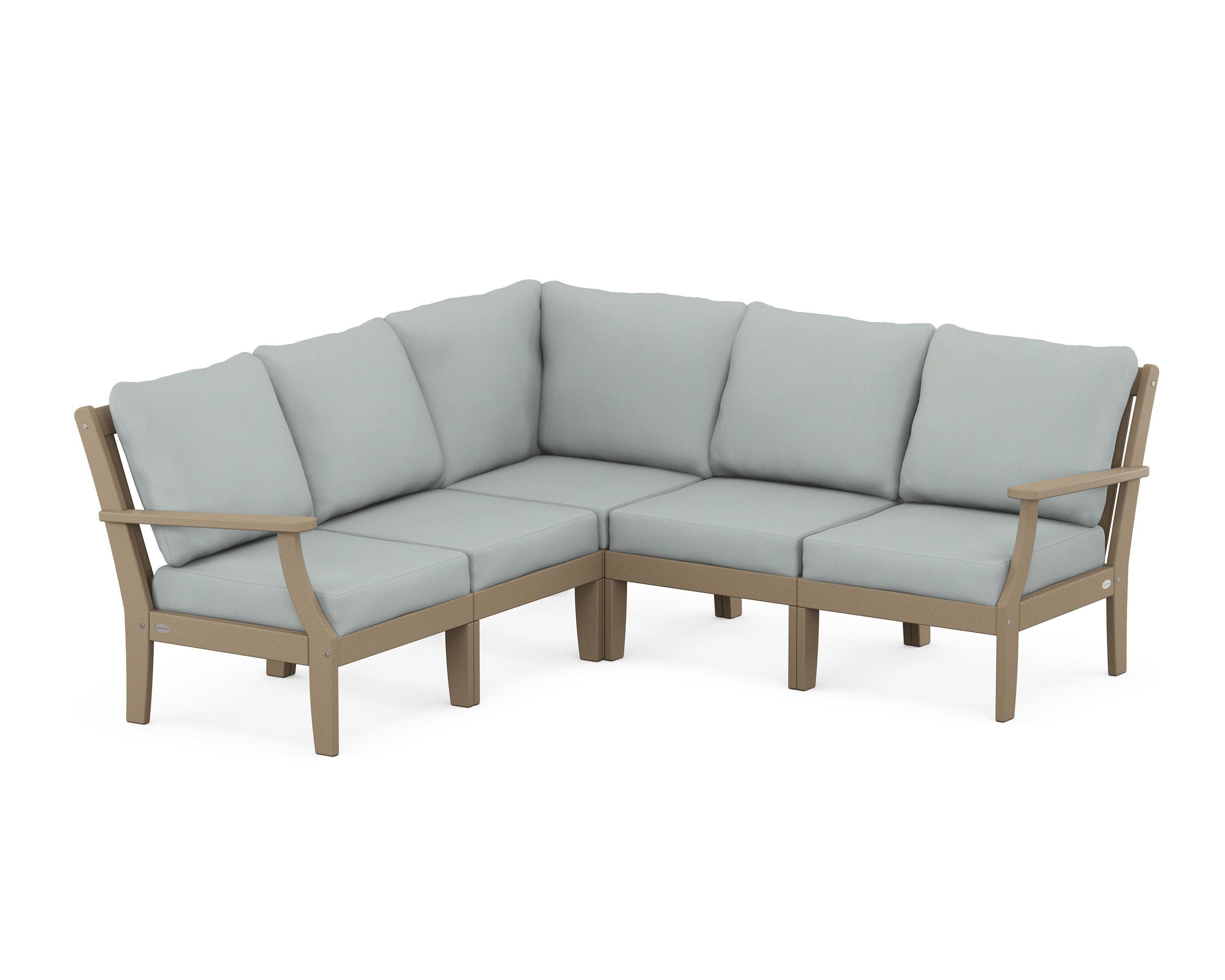 Braxton Modular 5-Piece Deep Seating Set in Vintage Sahara / Spa