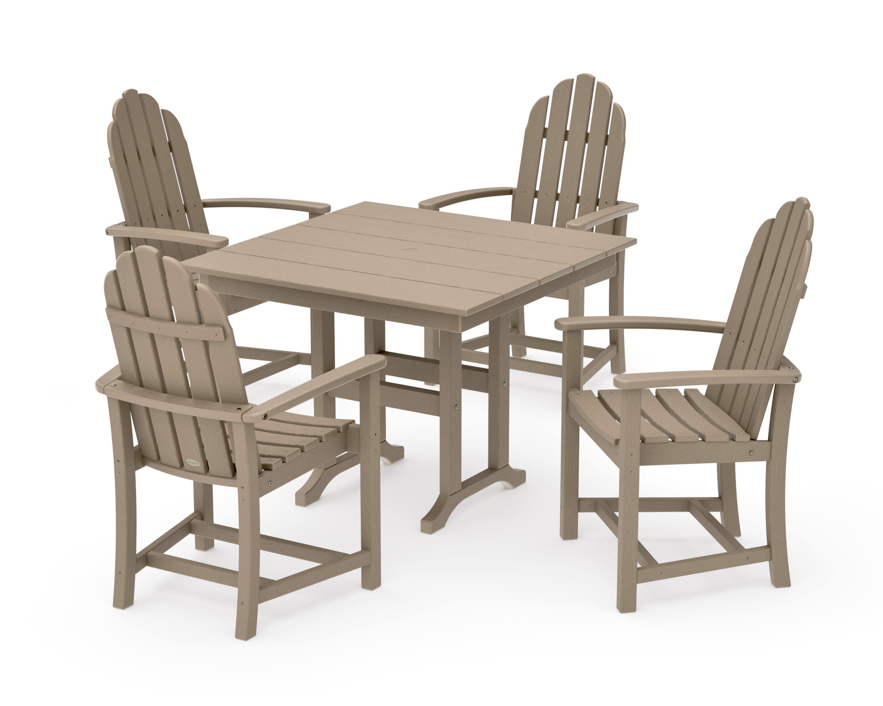 Classic Adirondack 5-Piece Farmhouse Dining Set in Vintage Sahara