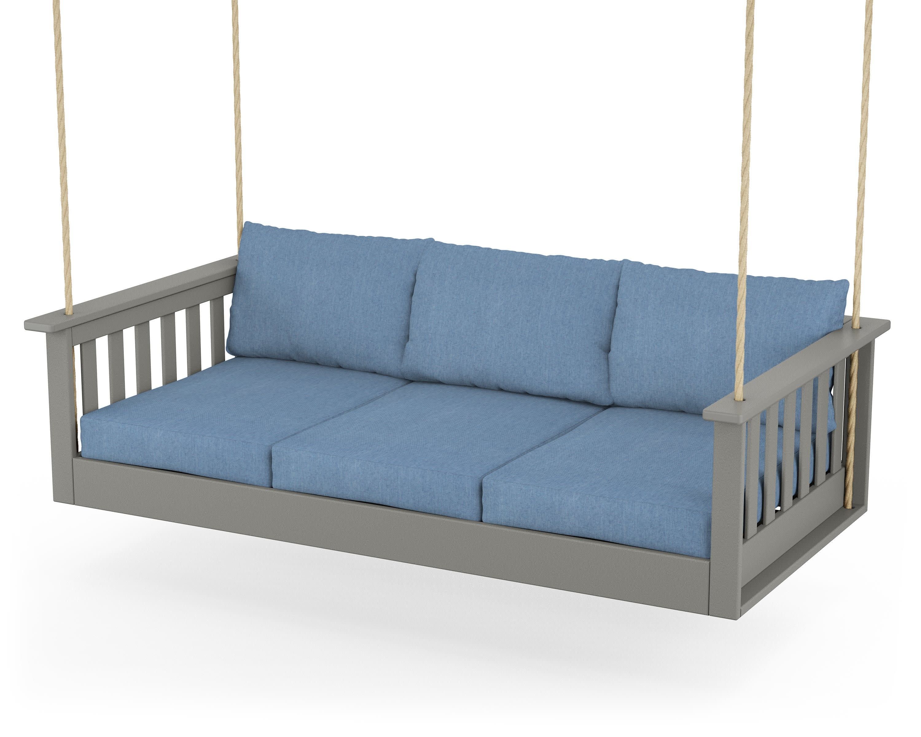 Vineyard Daybed Swing in Slate Grey / Sky Blue