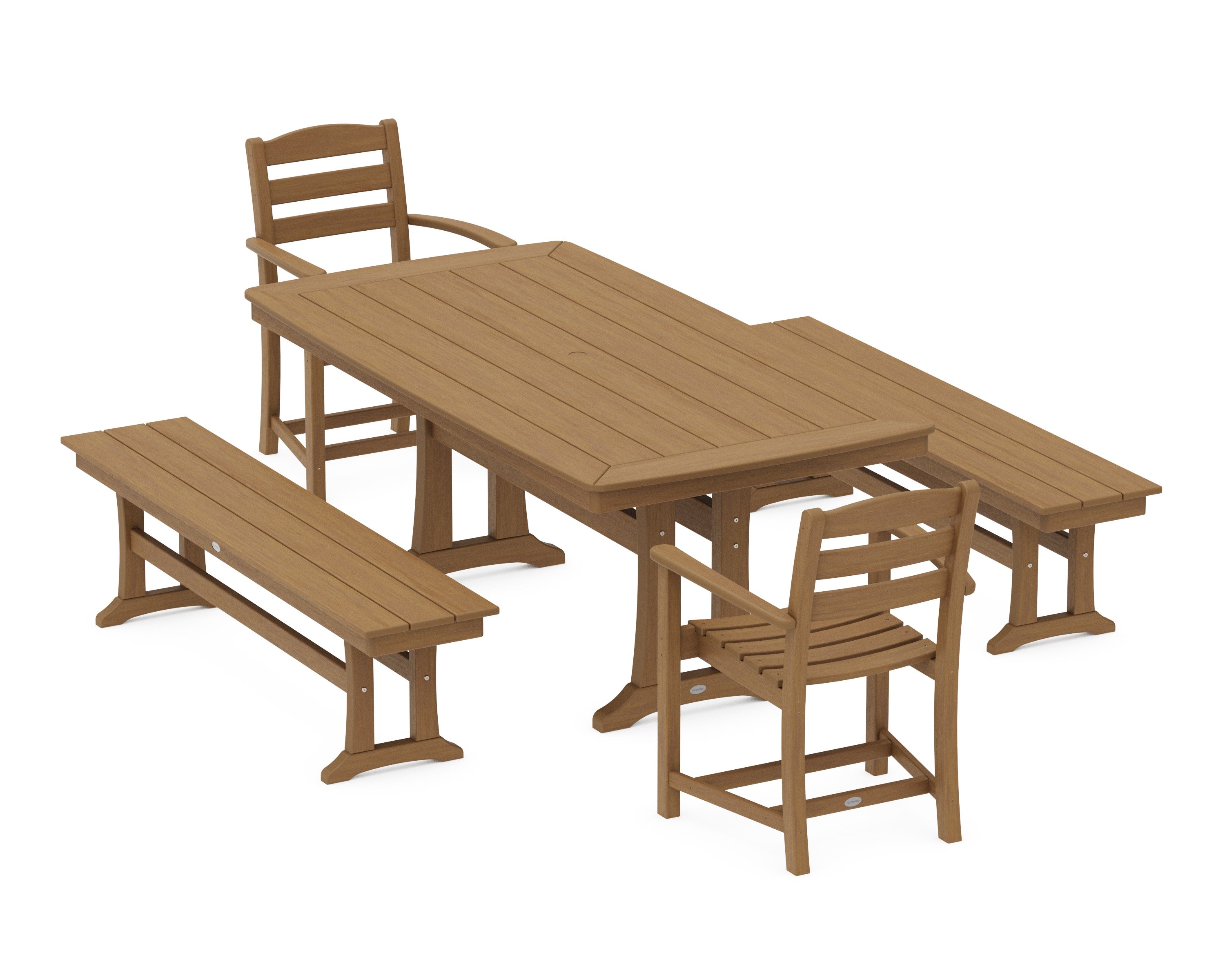 La Casa Cafe 5-Piece Dining Set with Trestle Legs in Natural