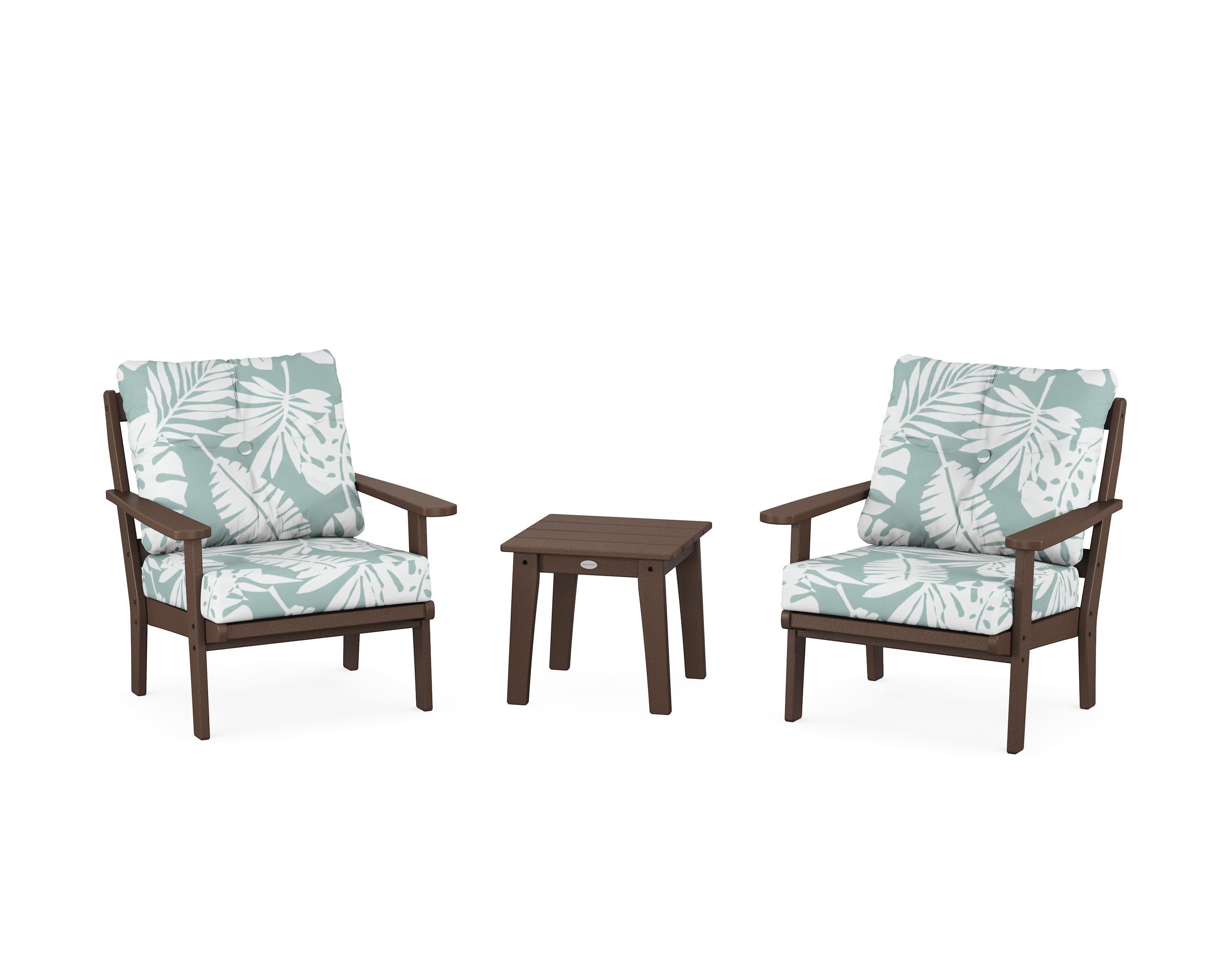 Mission 3-Piece Deep Seating Set in Mahogany / Leaf Glacier Spa