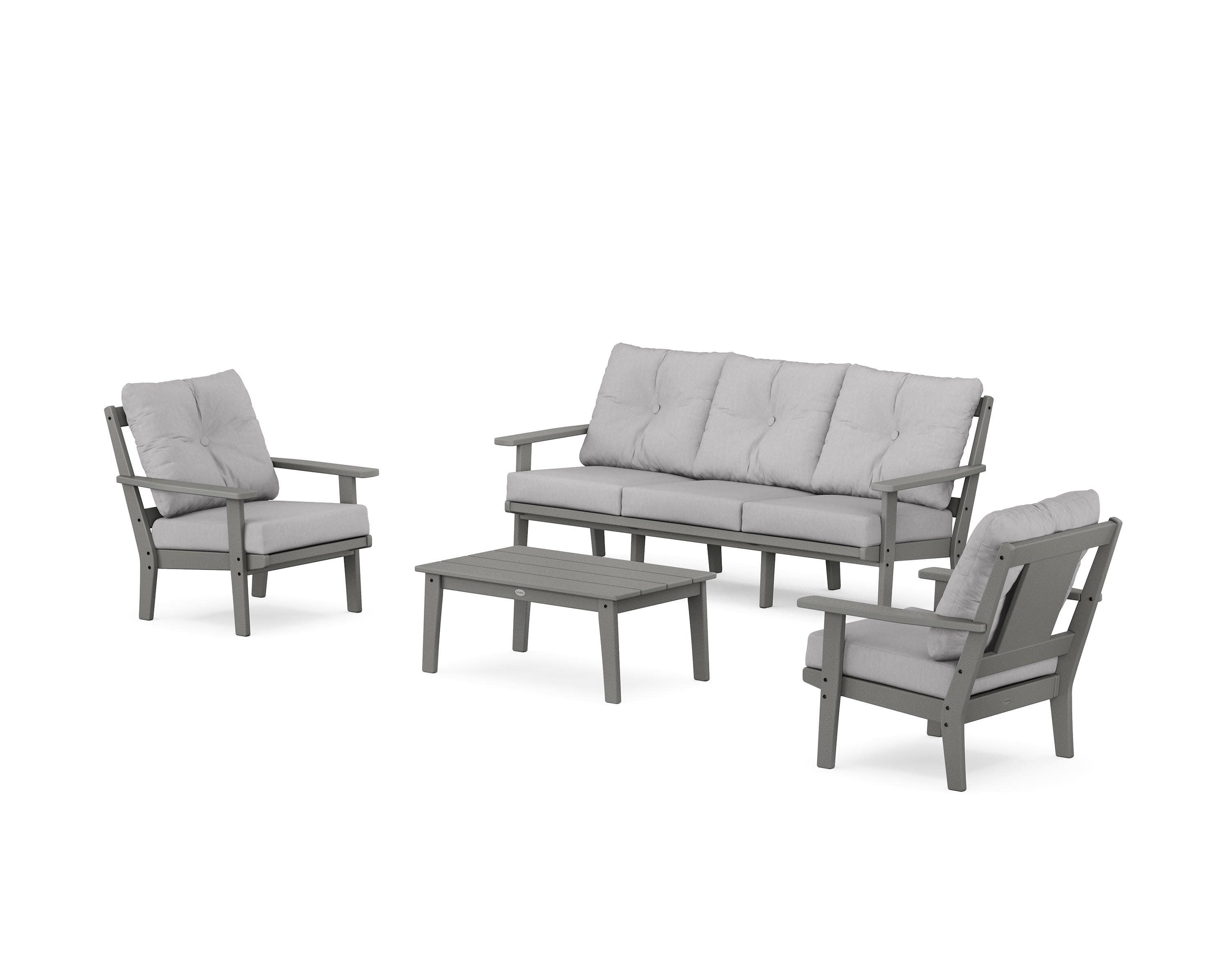 Prairie 4-Piece Deep Seating Set with Sofa in Slate Grey / Granite