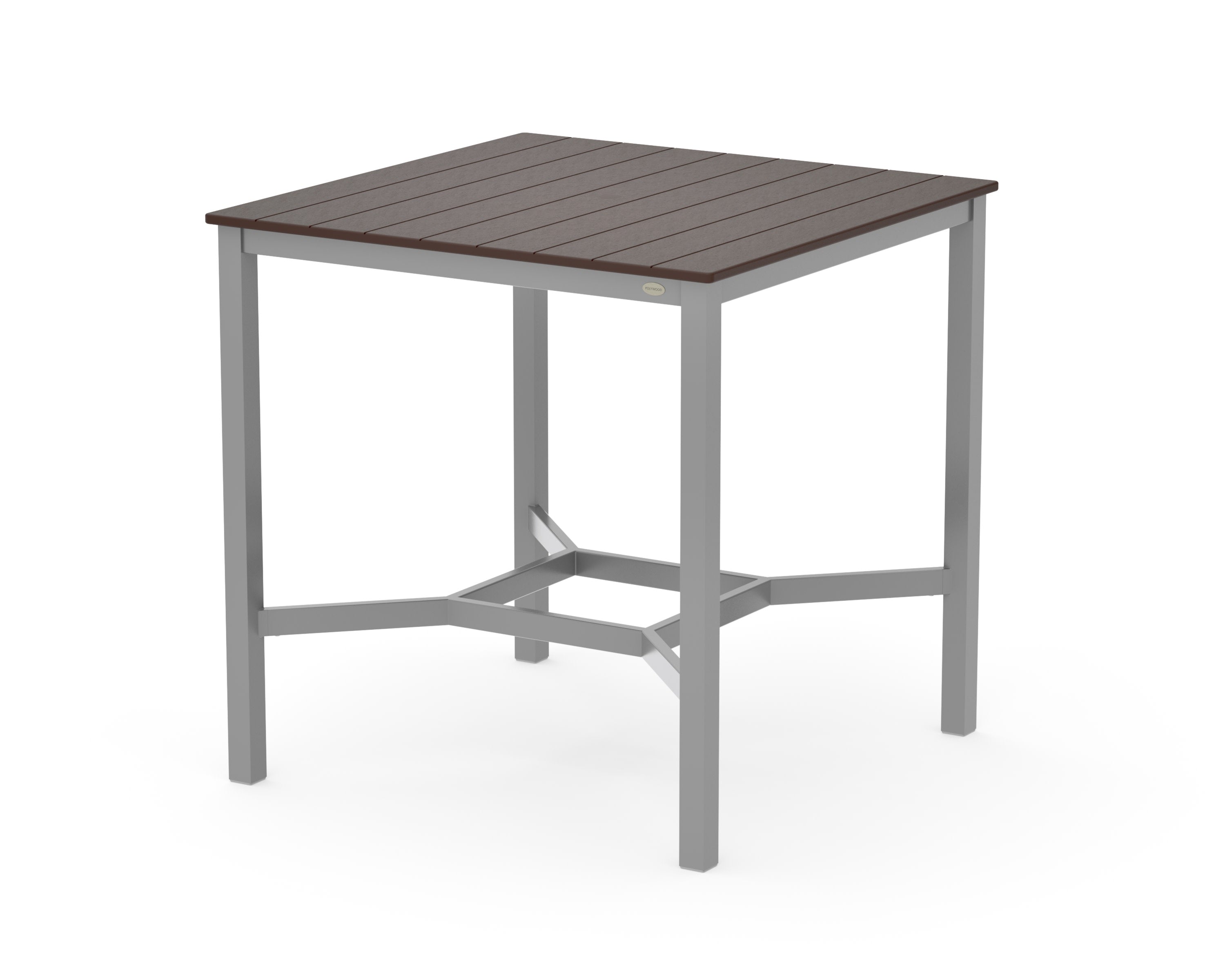 Main Street 42 x 42 Bar Table in Silver / Mahogany