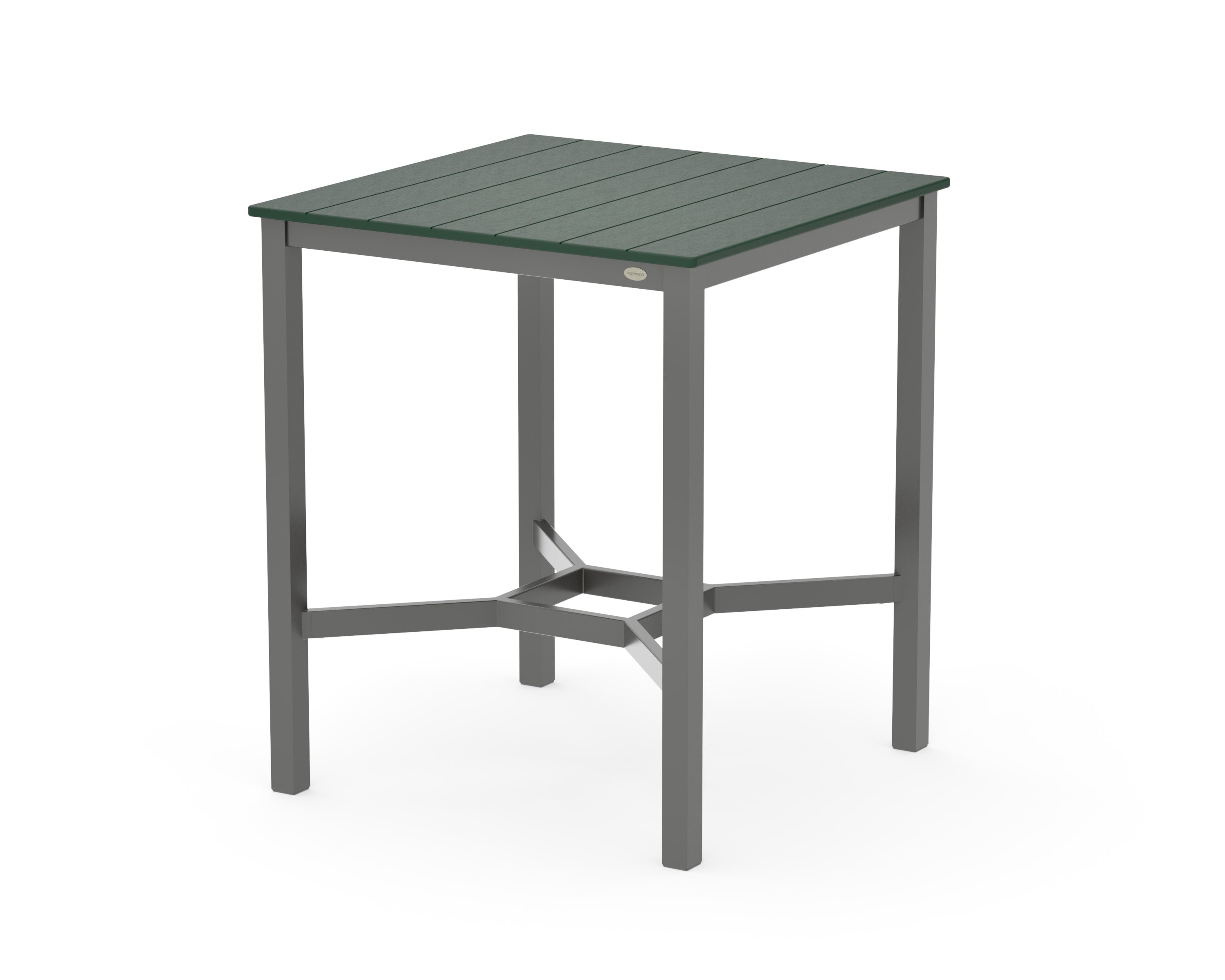 Main Street 36 x 36 Bar Table in Charcoal / Green