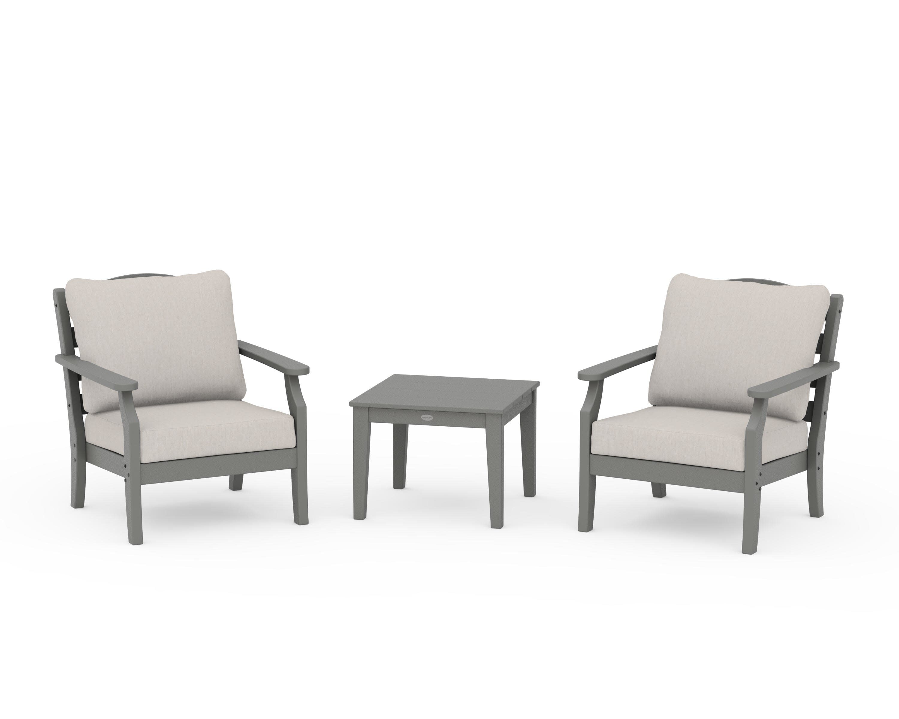 Savannah 3-Piece Deep Seating Set in Slate Grey / Cast Ash