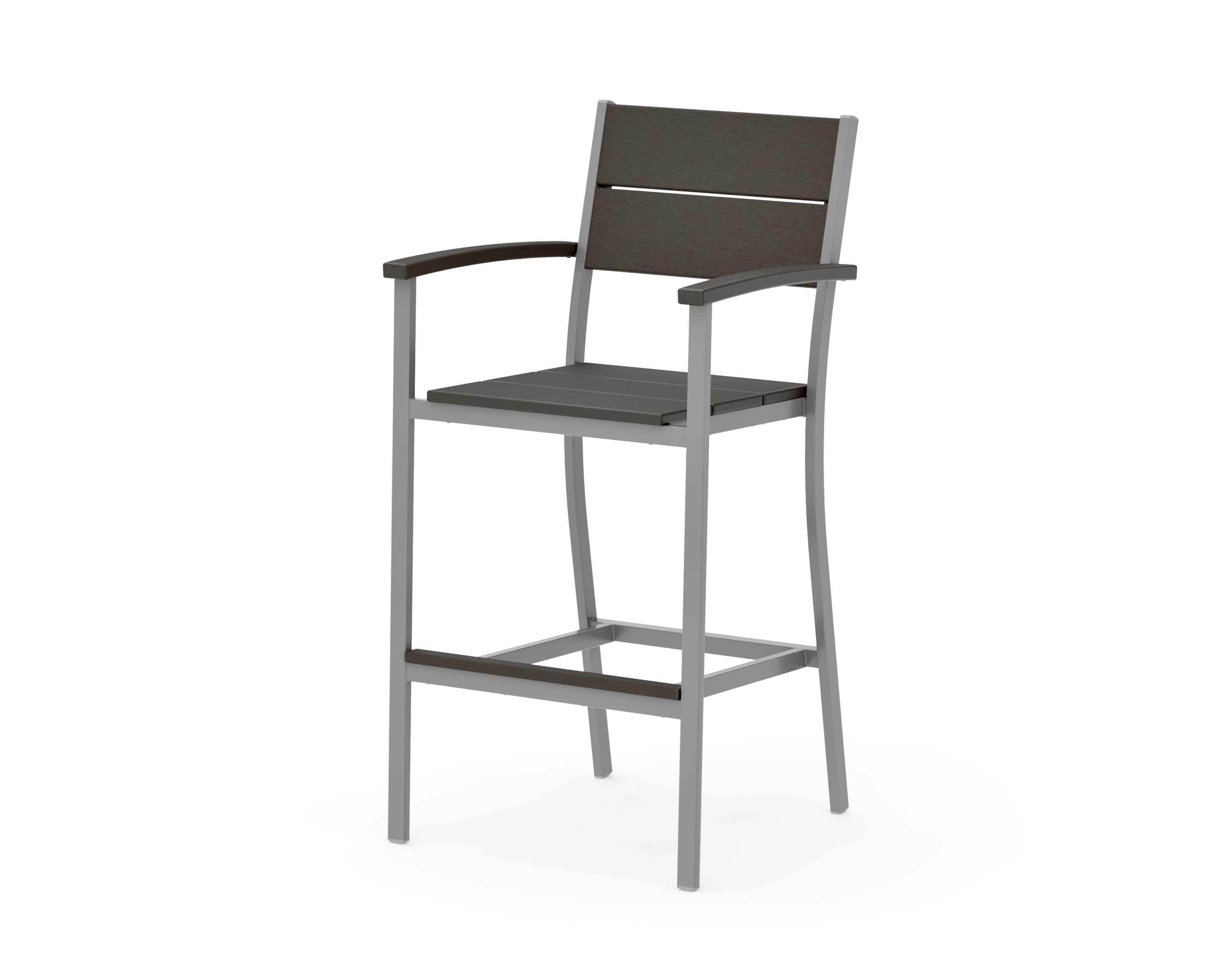 Main Street Bar Arm Chair in Silver / Vintage Coffee