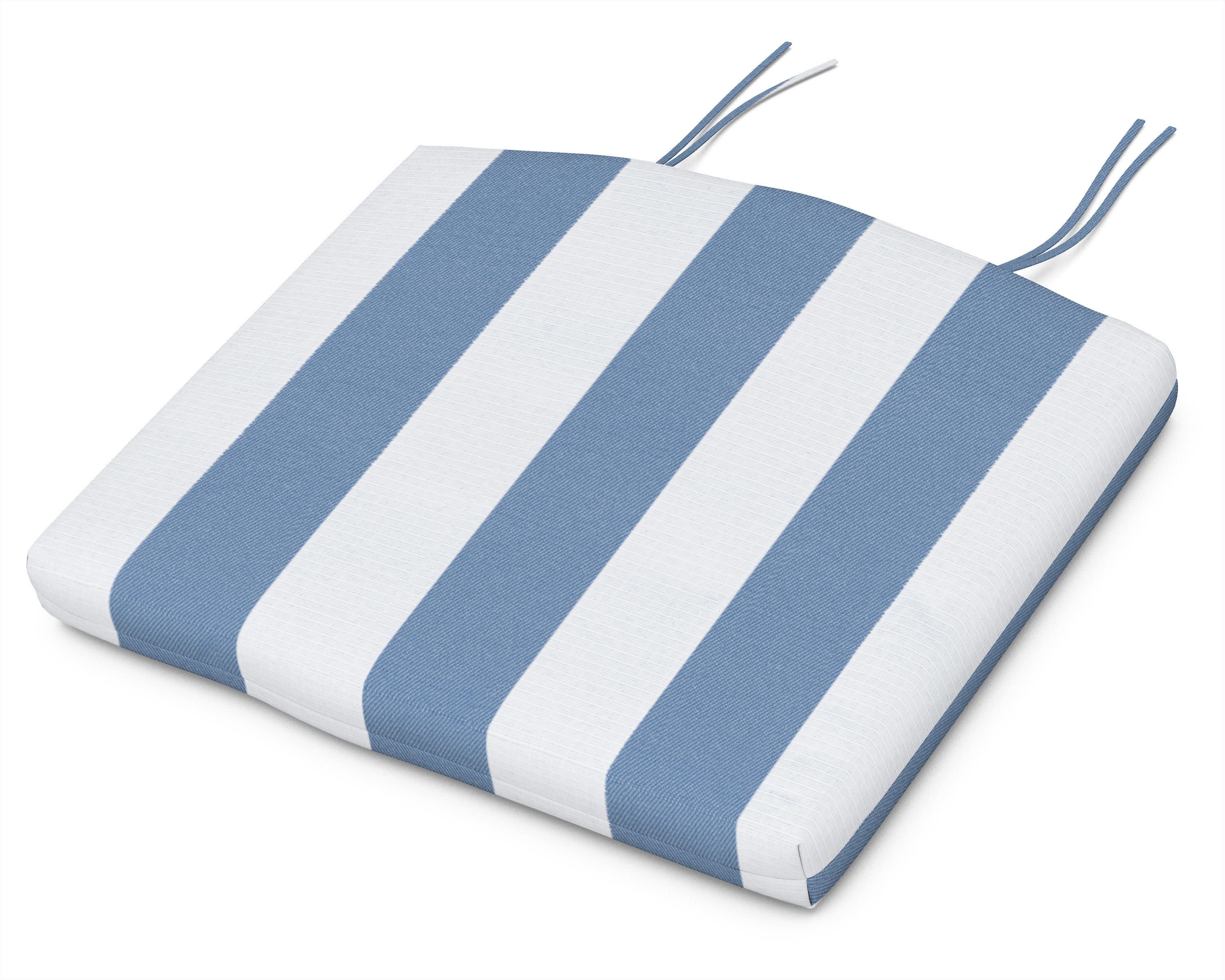 Adirondack Seat Cushion - 20"W x 18.5"D x 2.5"H in Cabana Stripe Sky Blue