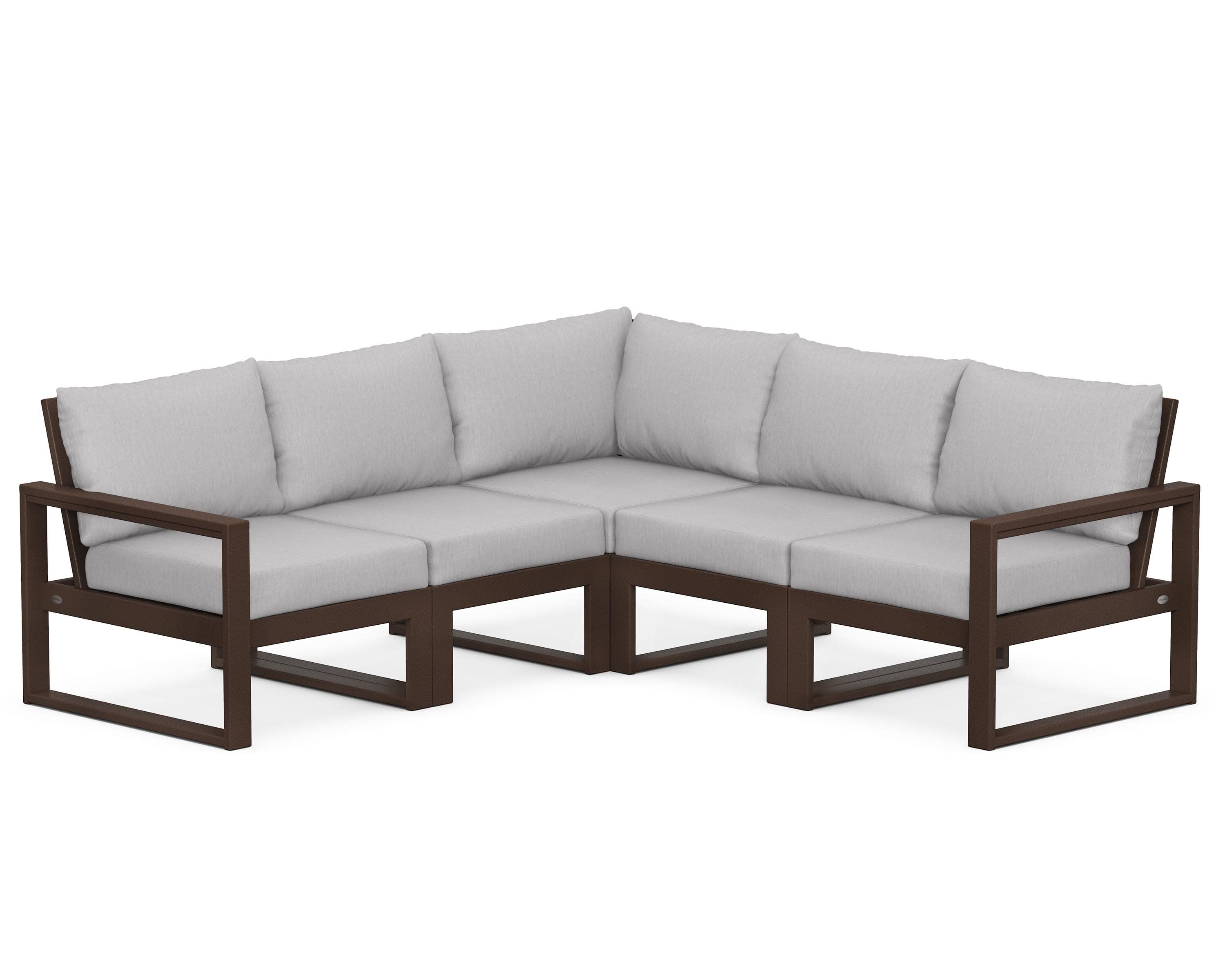 EDGE 5-Piece Modular Deep Seating Set in Mahogany / Granite